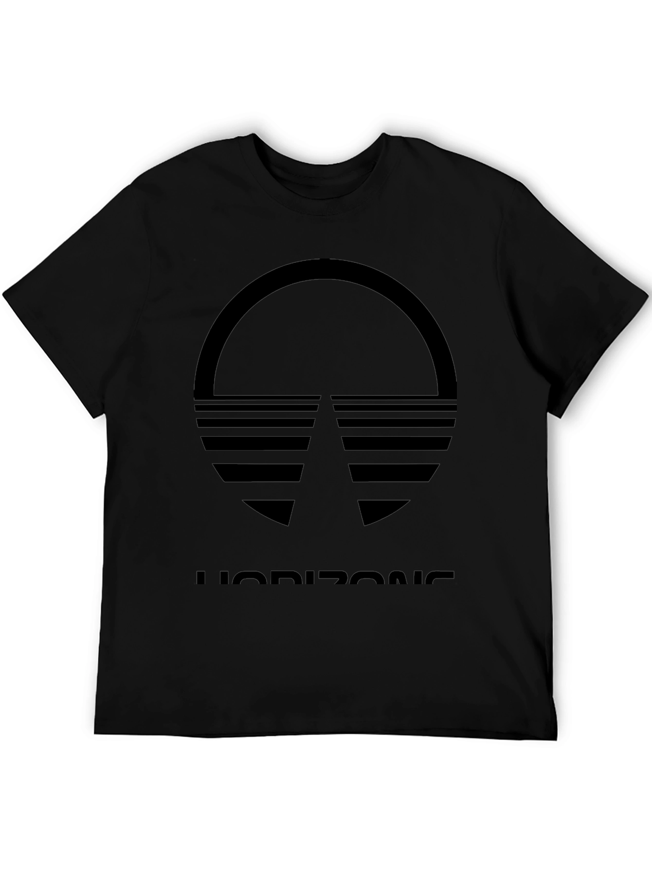Black Horizon Graphic Tee - Retro Style