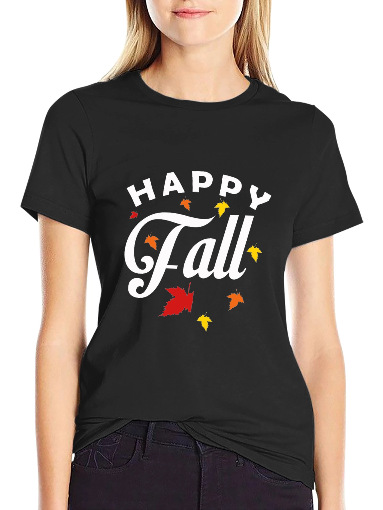 Happy Fall T-Shirt - Autumn Leaves Graphic Tee