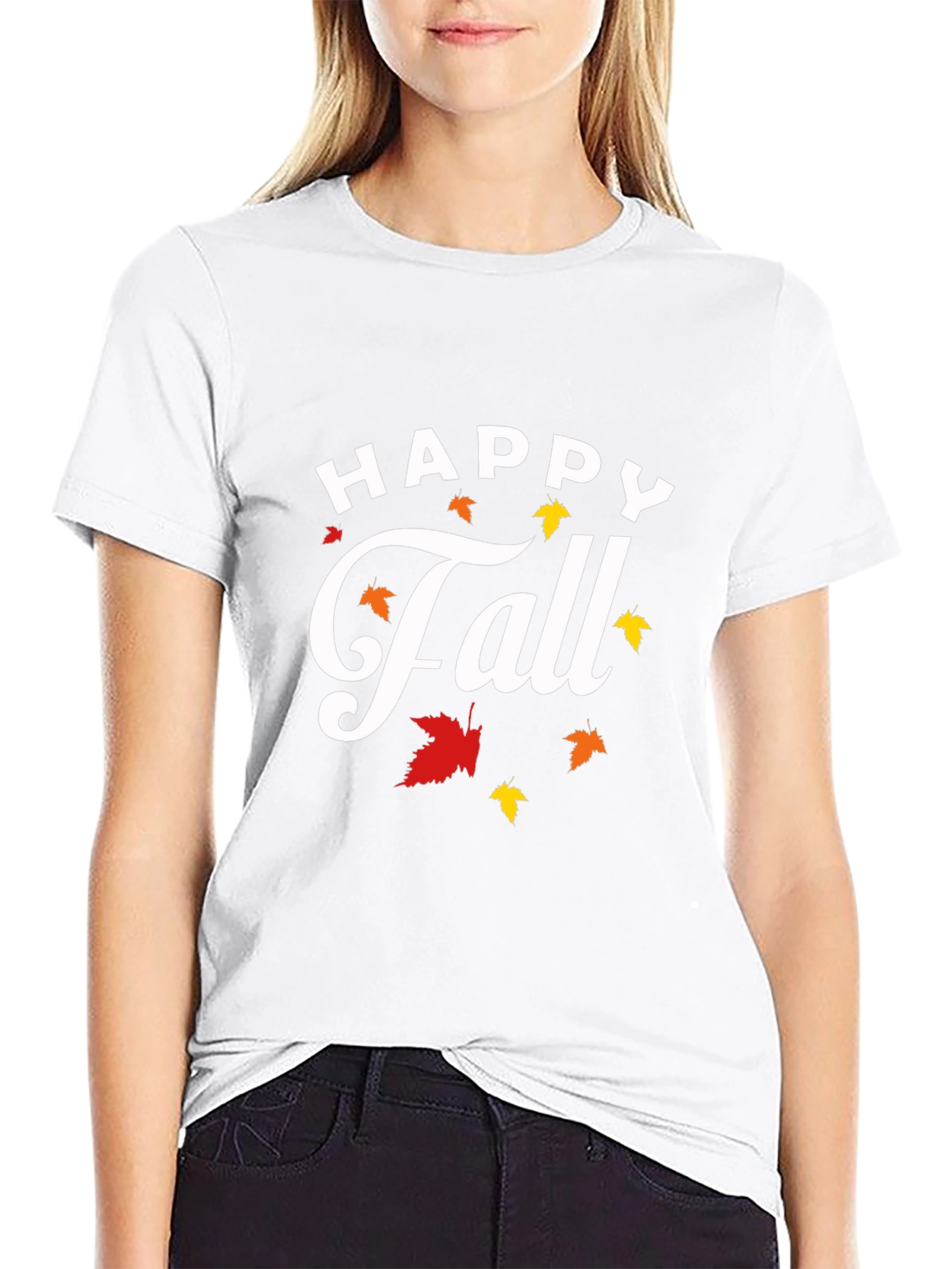 Happy Fall T-Shirt - Autumn Leaves Graphic Tee