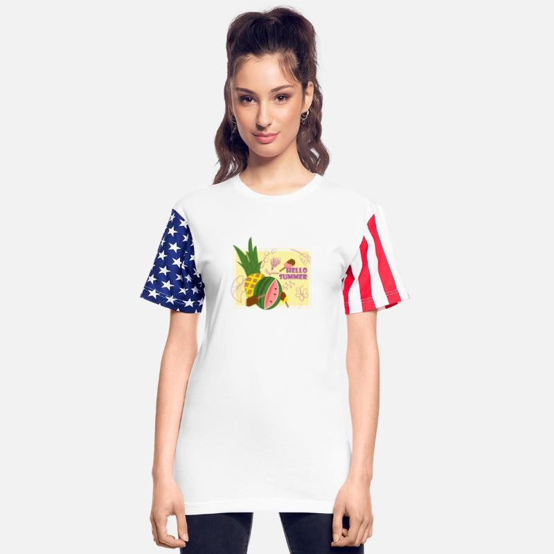 Hello summer fruit ice cream flowers & butterfly