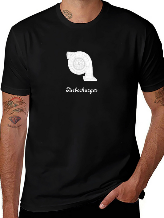 Turbocharger Graphic Tee - Black Cotton T-Shirt