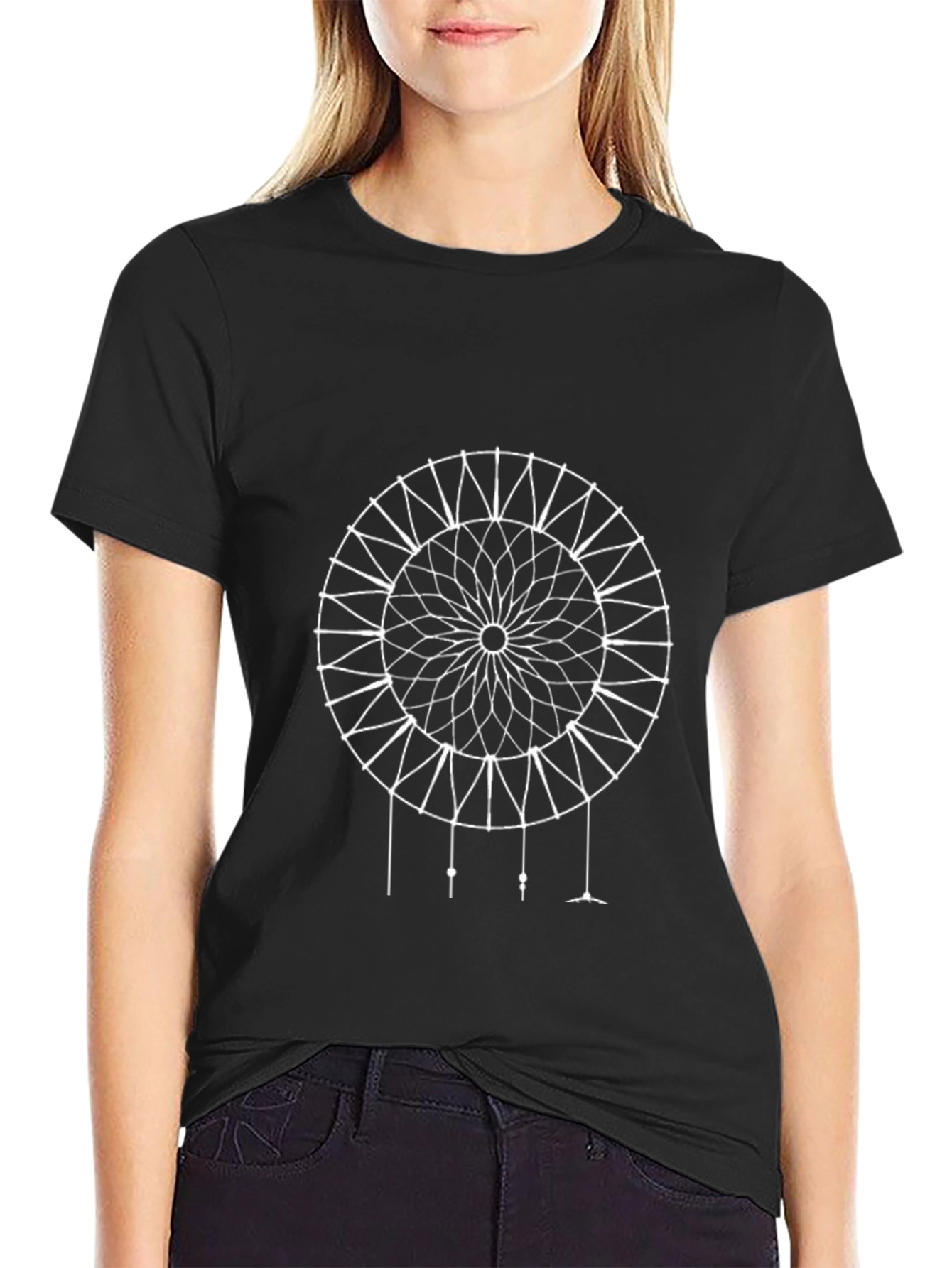Dreamcatcher Graphic Tee - Stylish Black Cotton T-Shirt