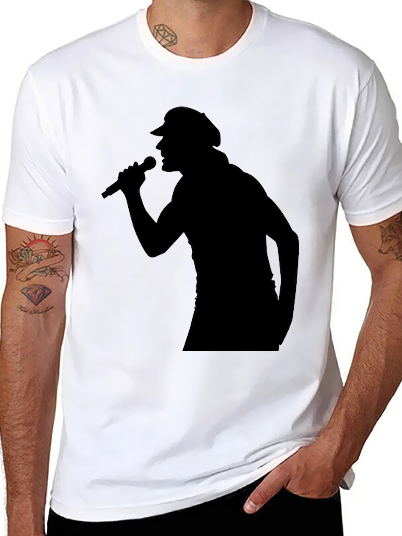 Singer Silhouette Black T-Shirt