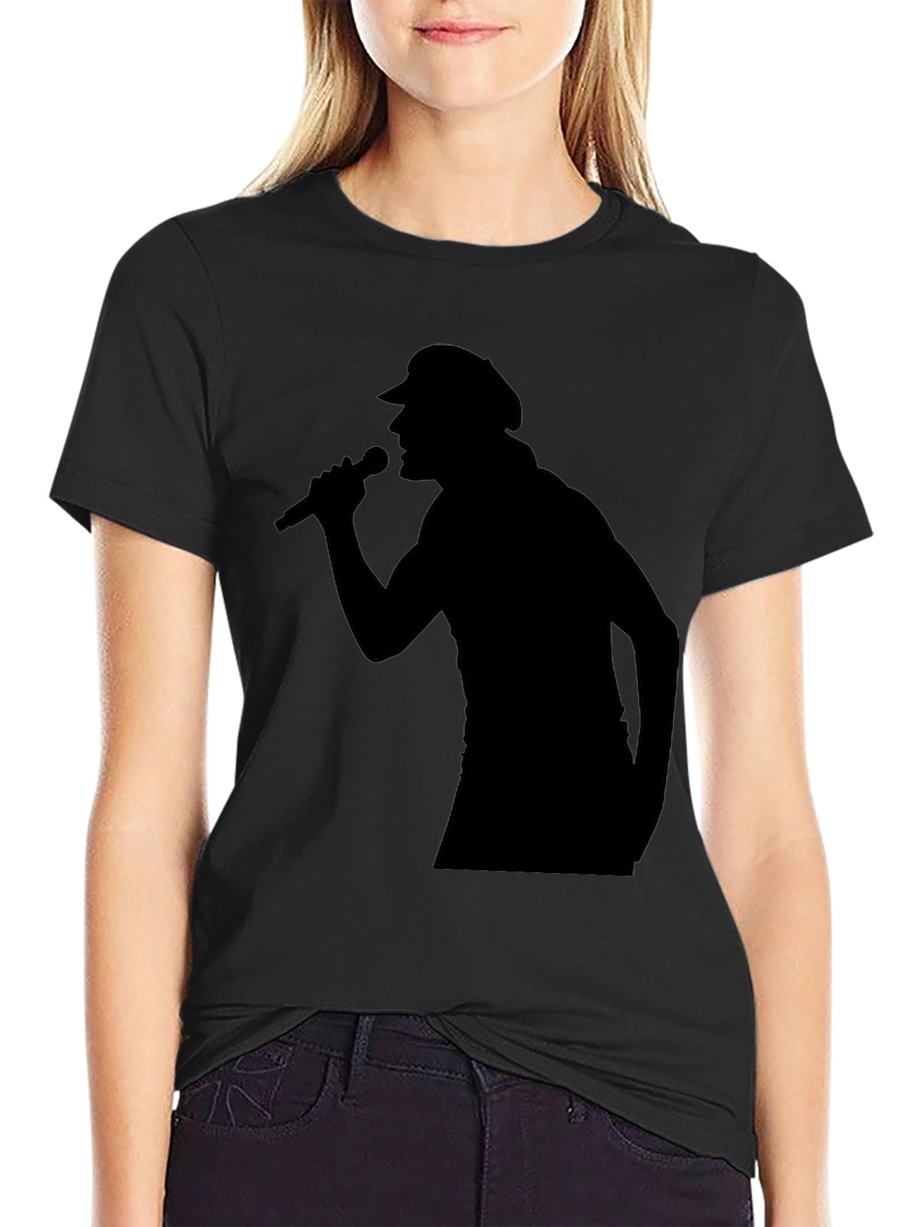 Singer Silhouette Black T-Shirt