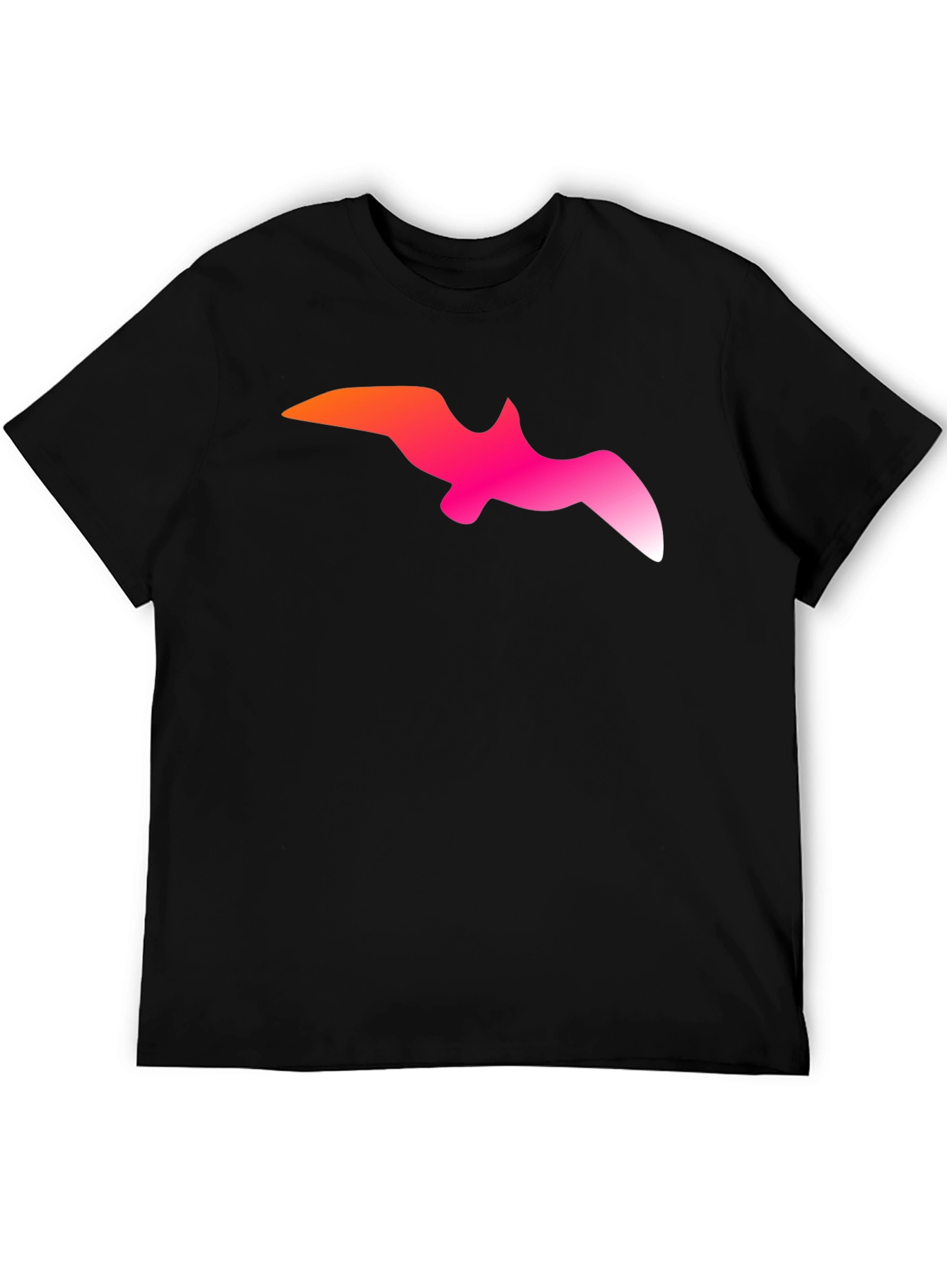 Gradient Bird Graphic Black T-Shirt