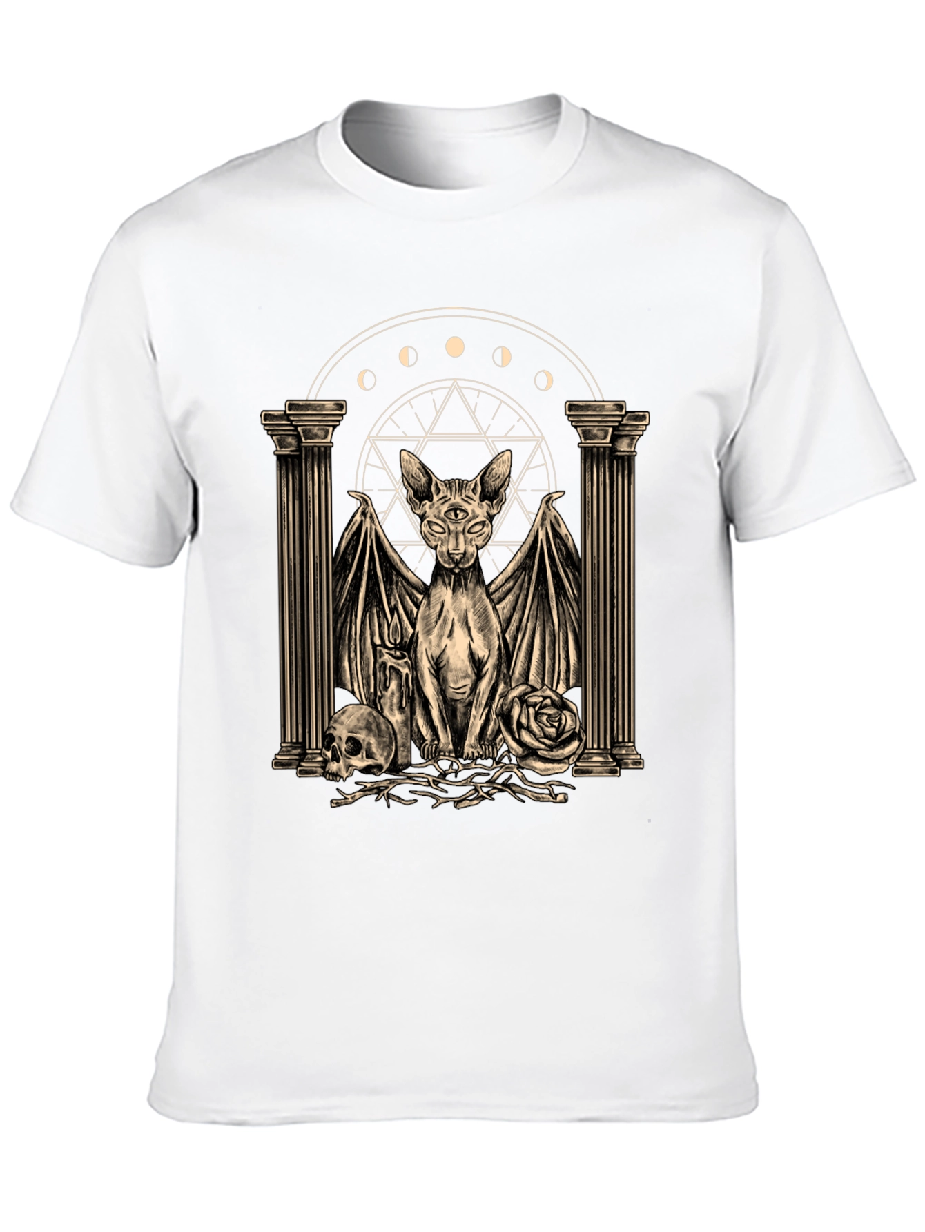 Mystic Cat Graphic Tee - Occult Style Shirt