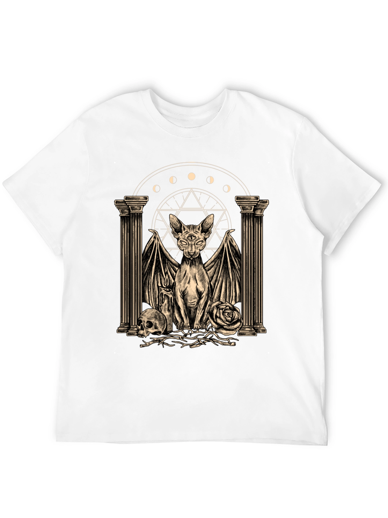 Mystic Cat Graphic Tee - Occult Style Shirt