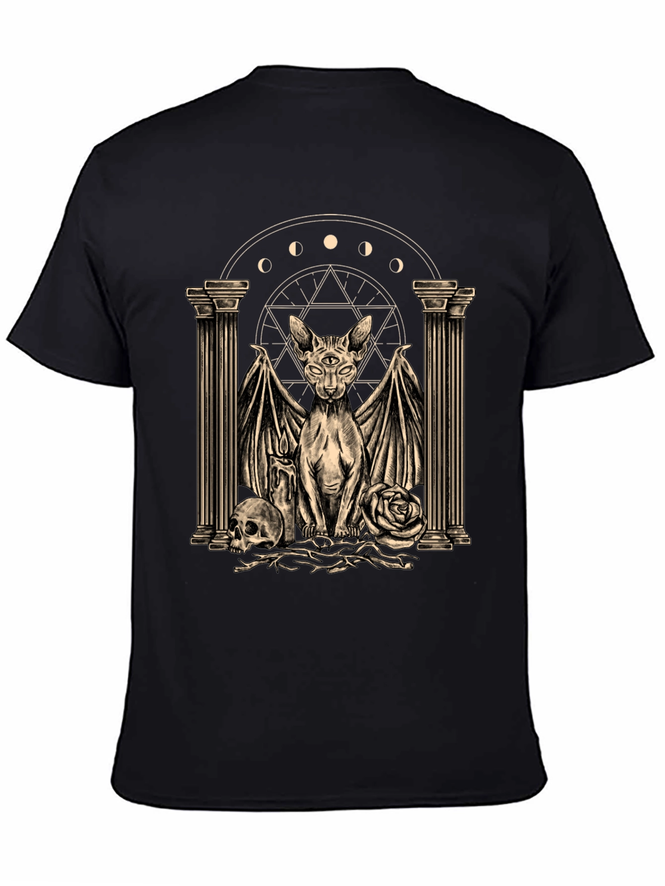 Mystic Cat Graphic Tee - Occult Style Shirt