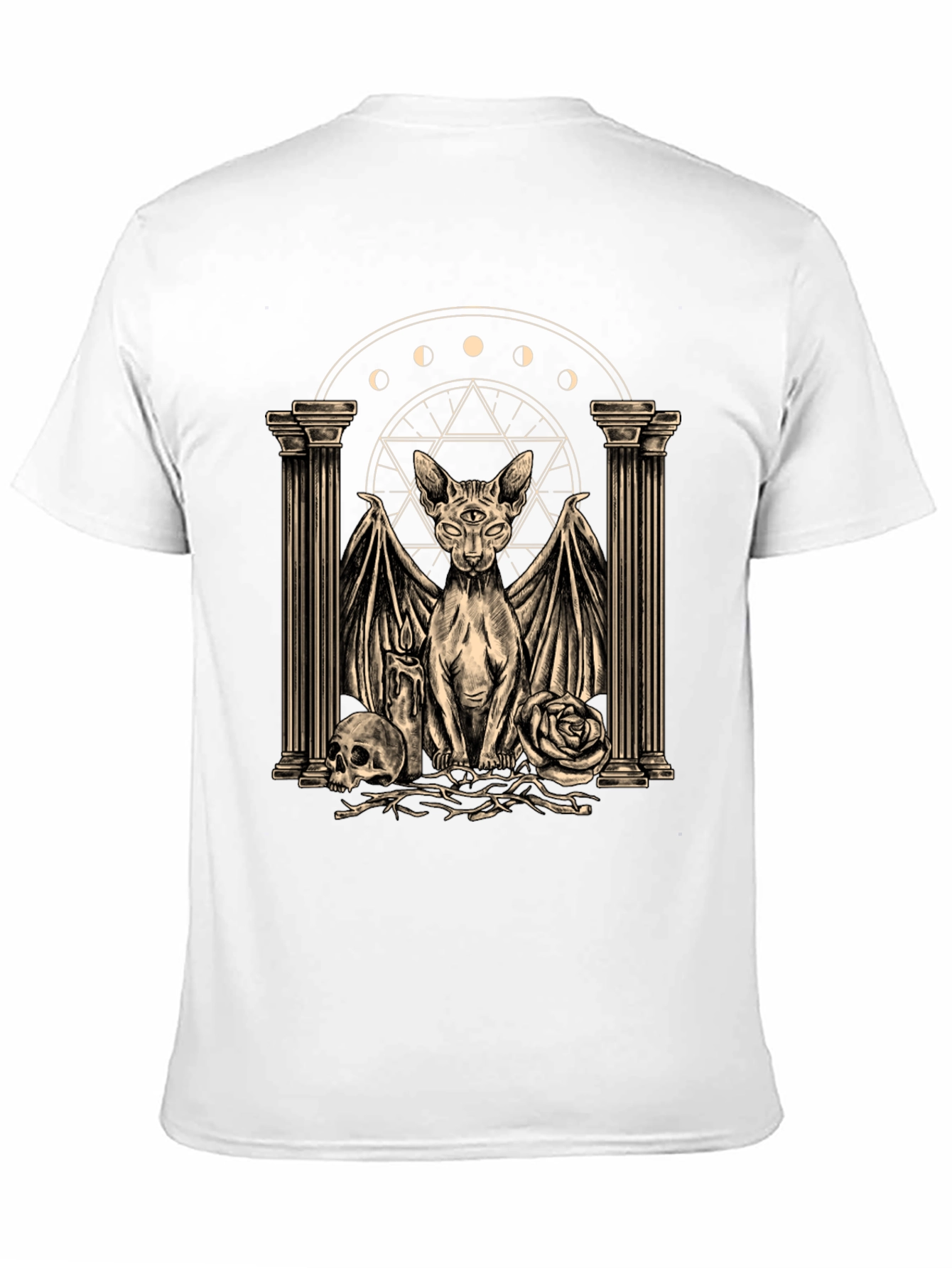 Mystic Cat Graphic Tee - Occult Style Shirt