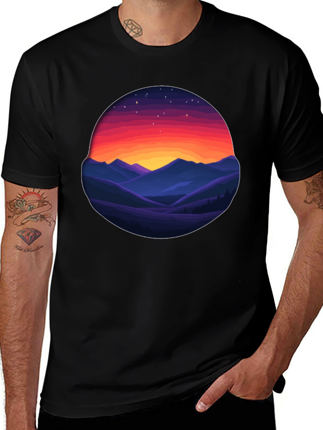 Sunset Mountain Graphic Tee - Comfort Fit