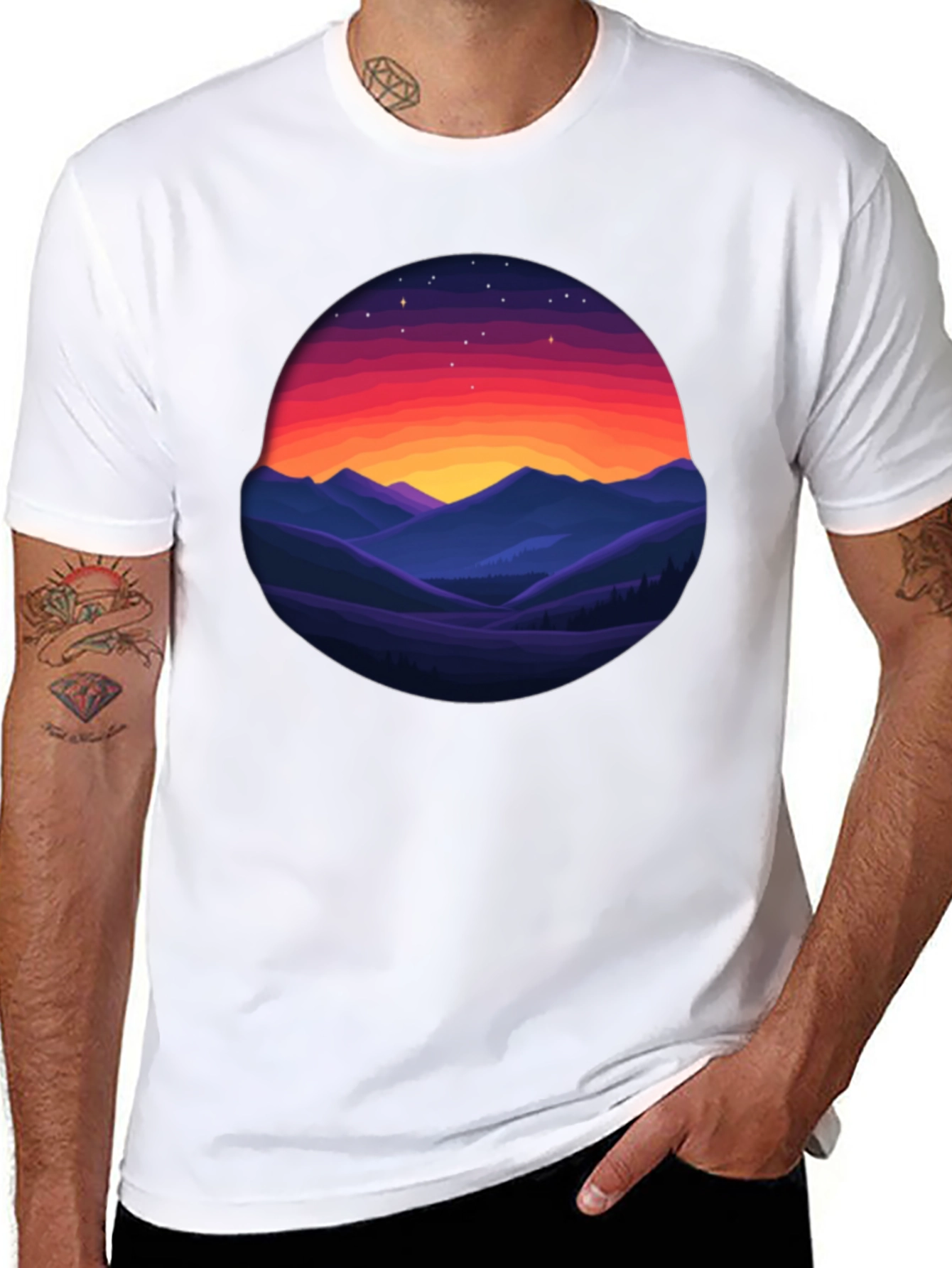 Sunset Mountain Graphic Tee - Comfort Fit