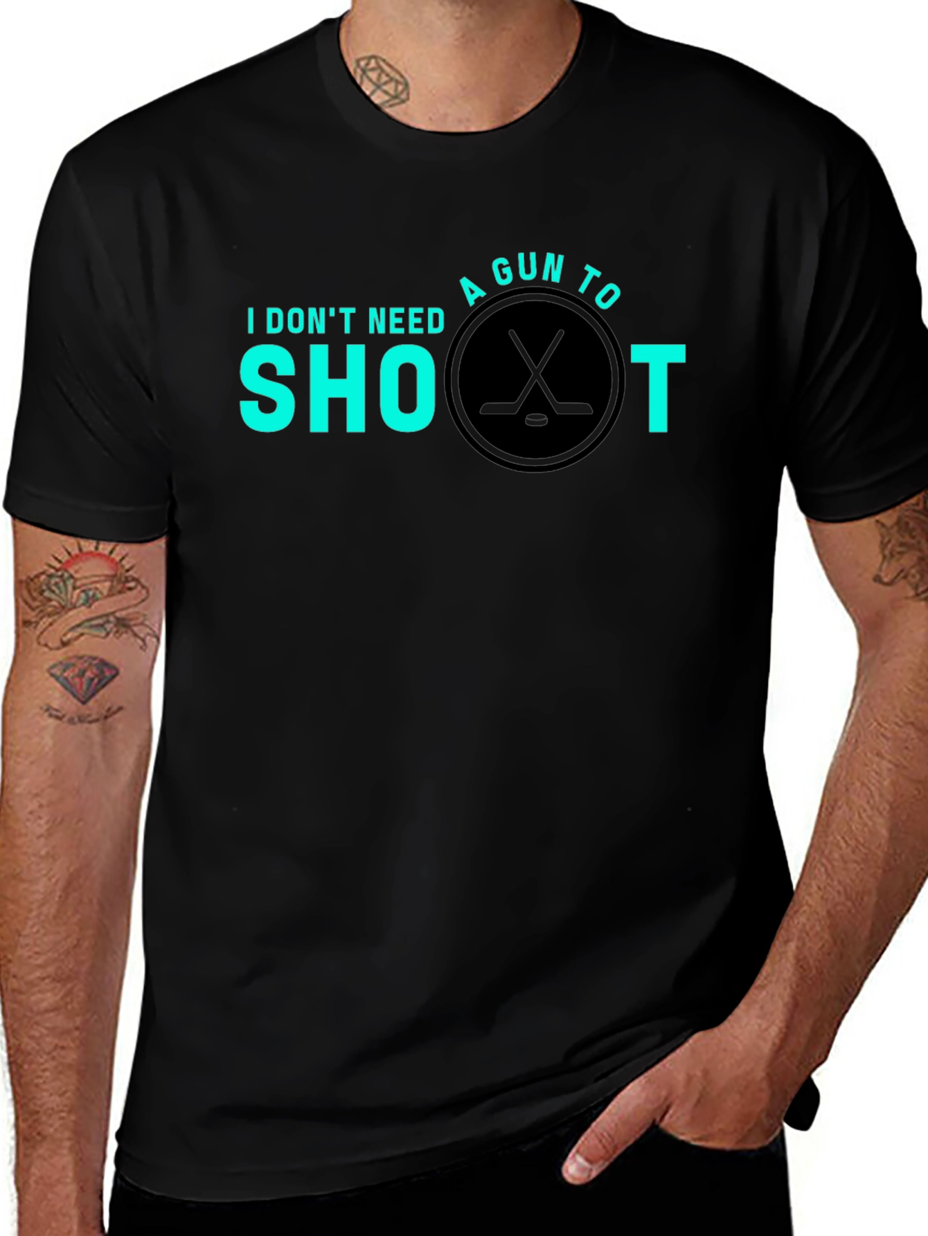Hockey Shoot T-Shirt - I Dont Need a Gun