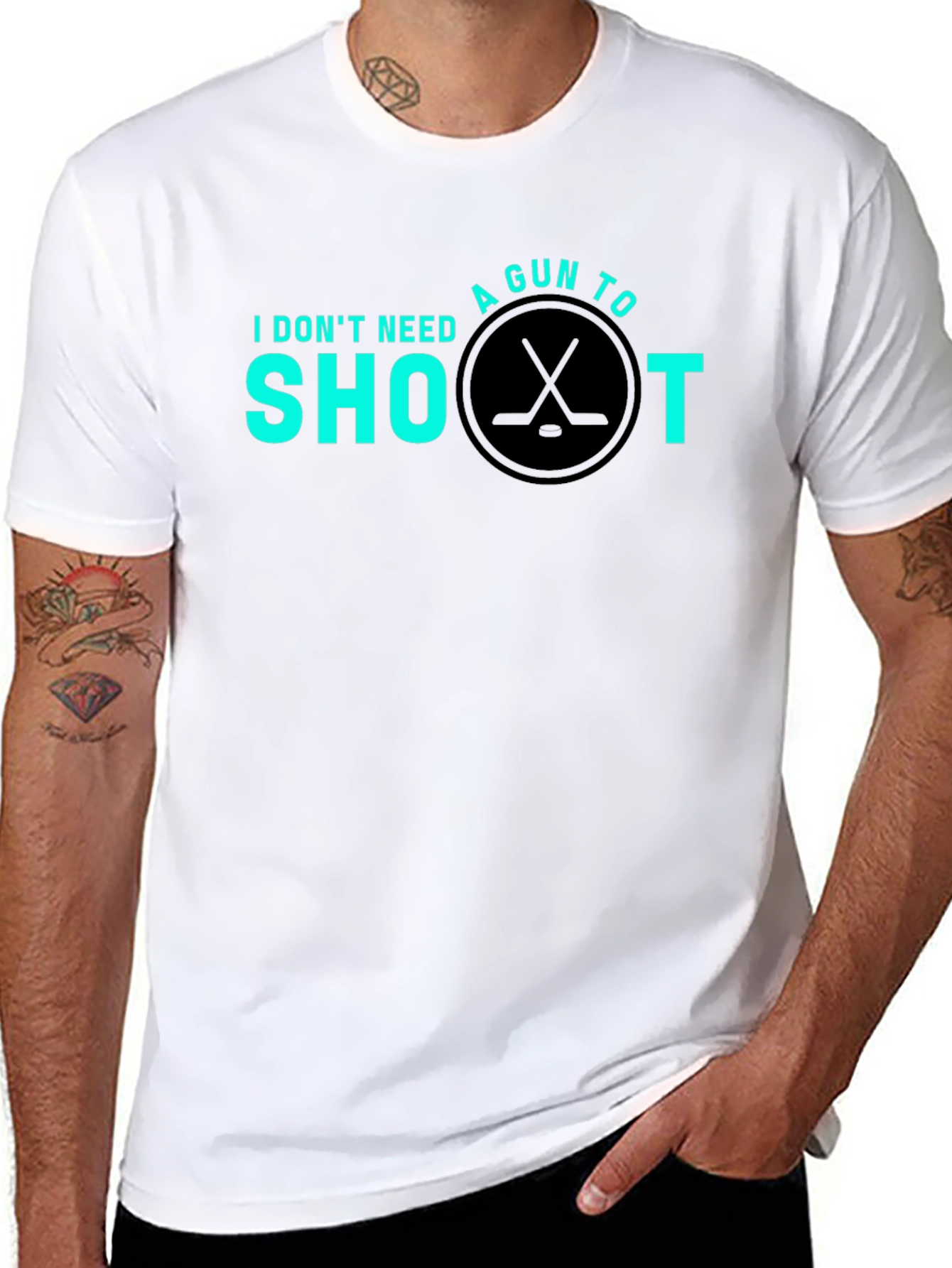 Hockey Shoot T-Shirt - I Dont Need a Gun