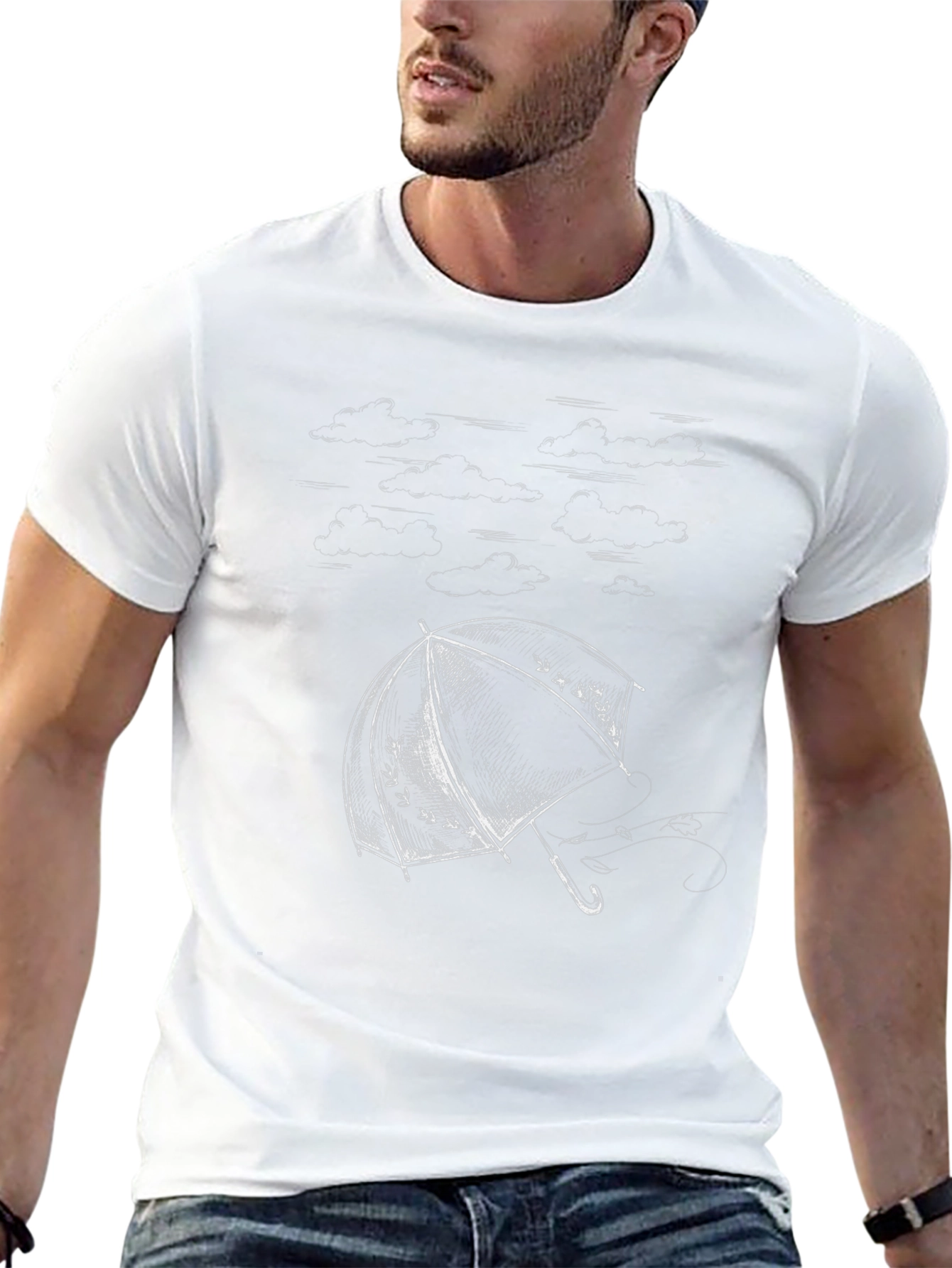 Umbrella Graphic Tee - Black Cotton Comfort