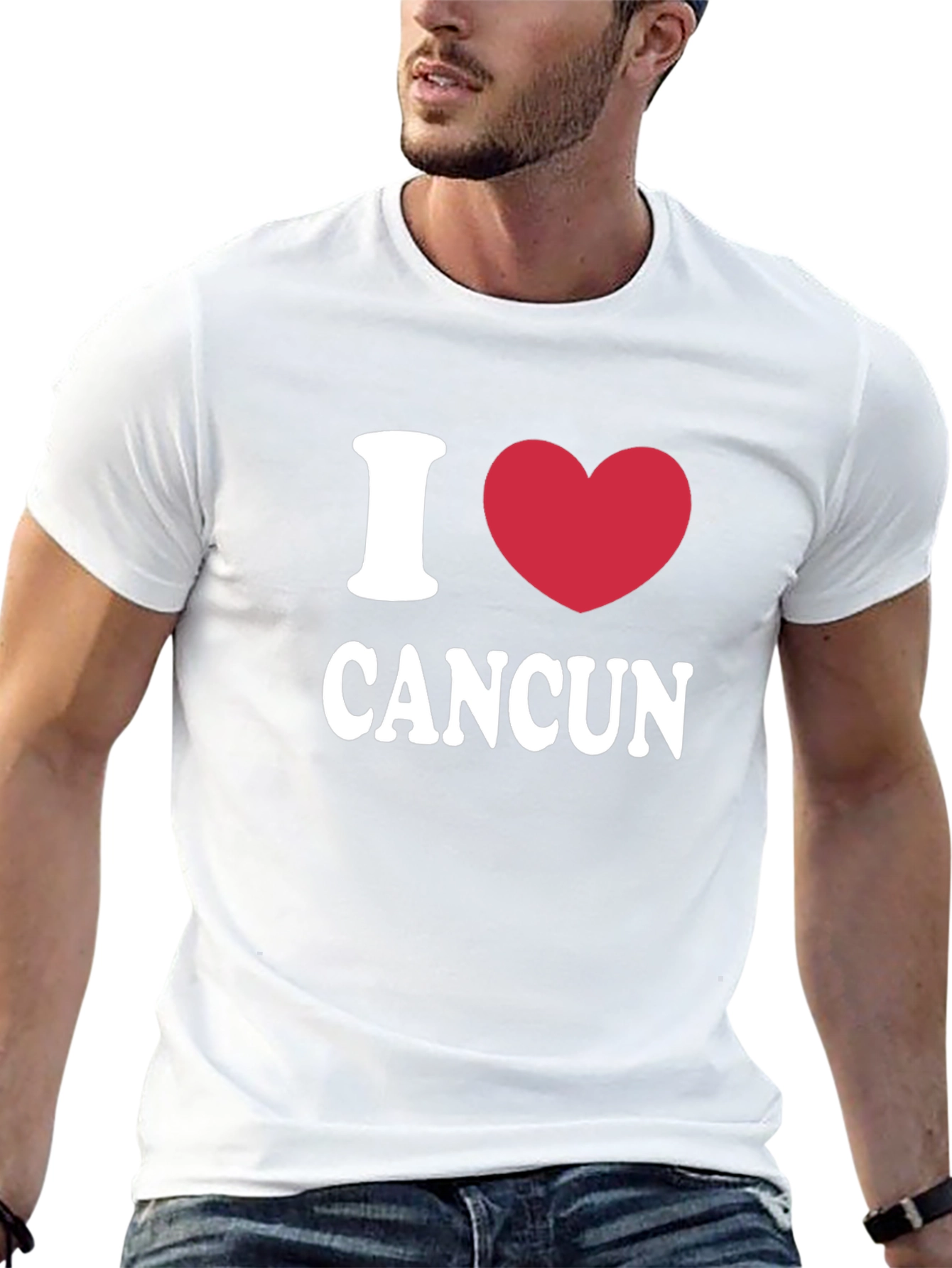 I Heart Cancun Black Cotton T-Shirt