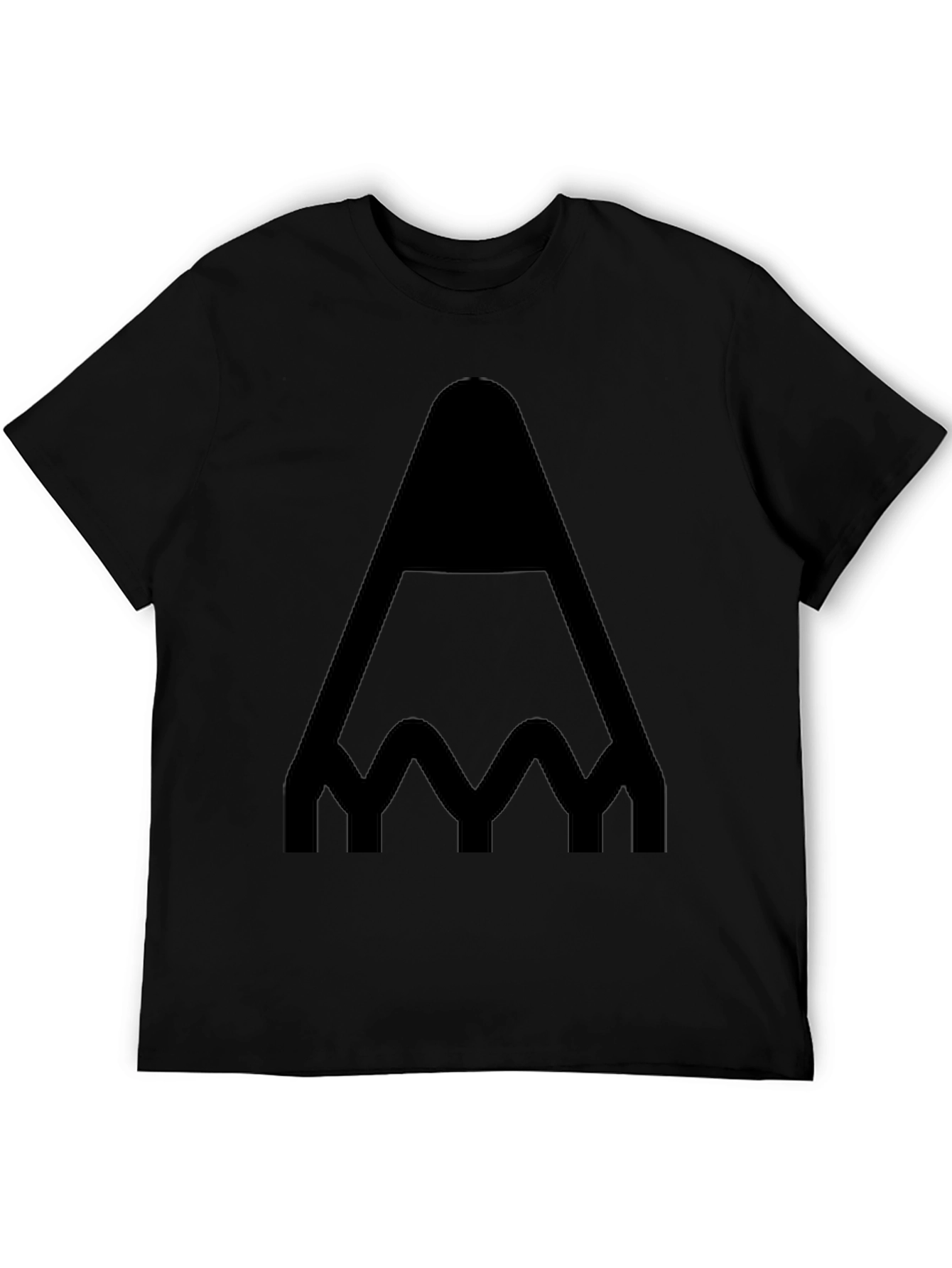 Abstract Geometric Black Graphic Tee