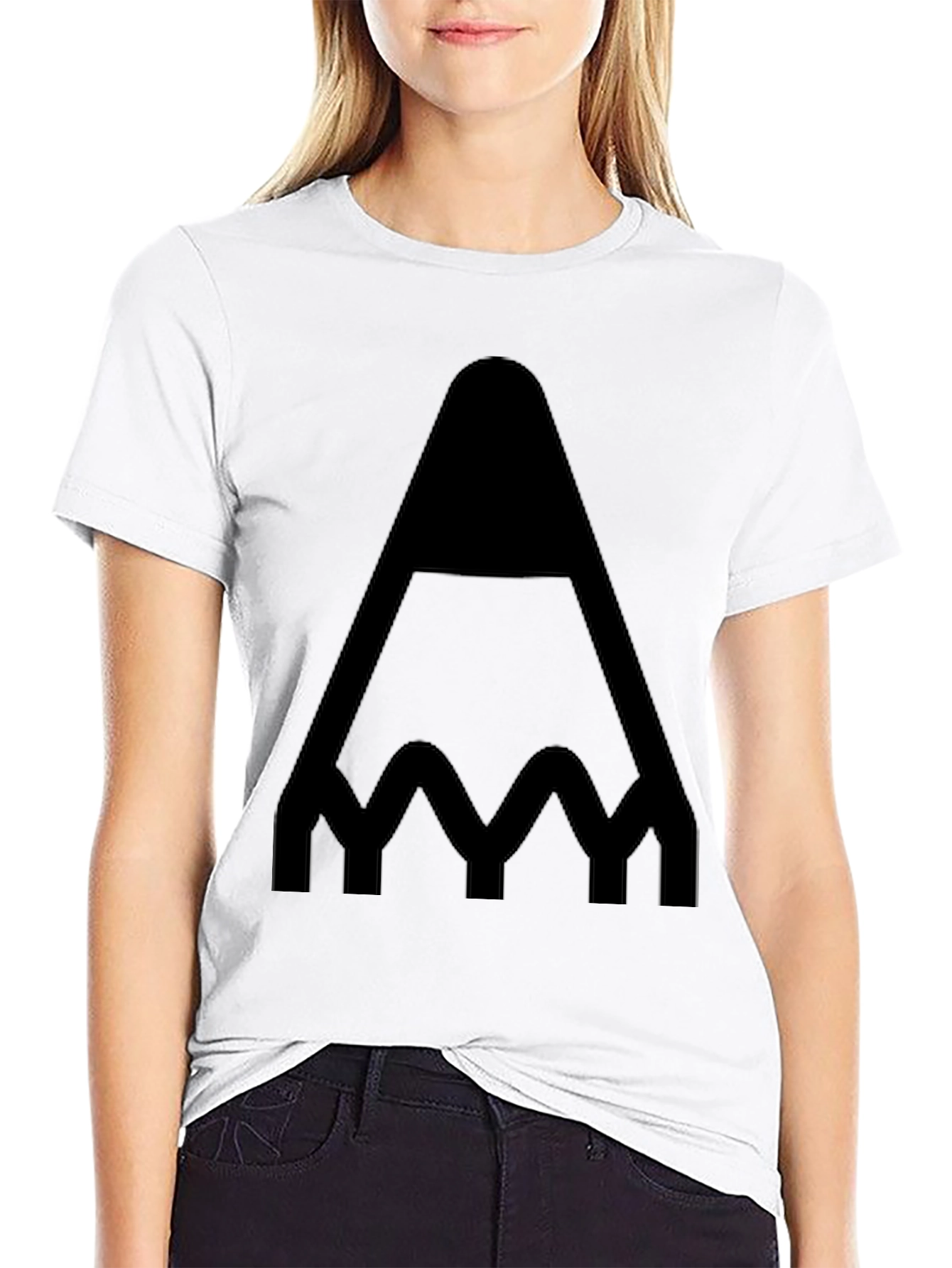 Abstract Geometric Black Graphic Tee