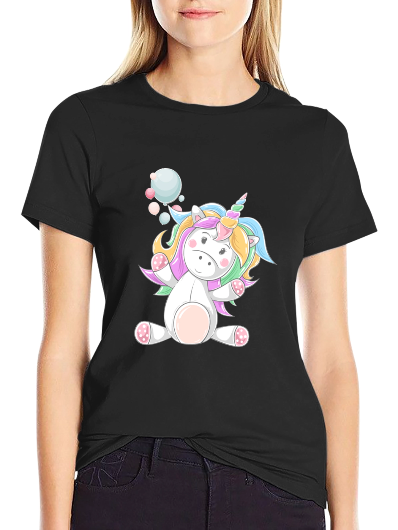 Unicorn Graphic Black T-Shirt