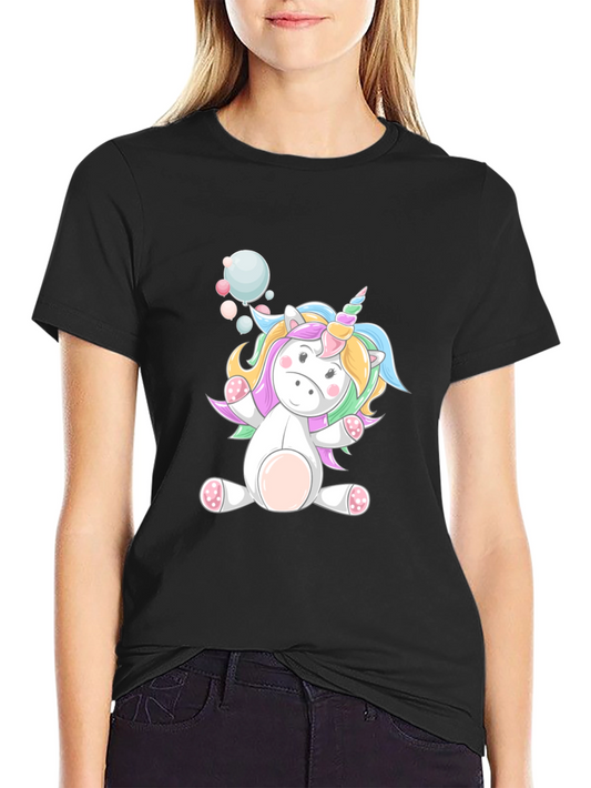 Unicorn Graphic Black T-Shirt
