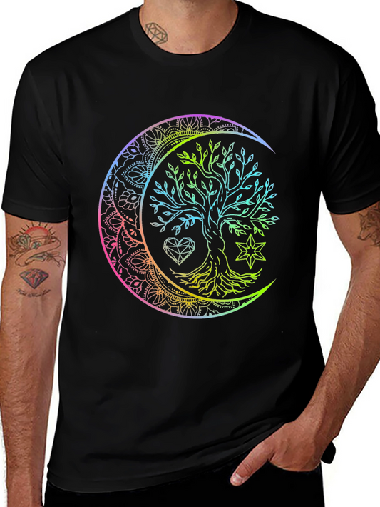 Tree of Life Mandala Moon Graphic Tee