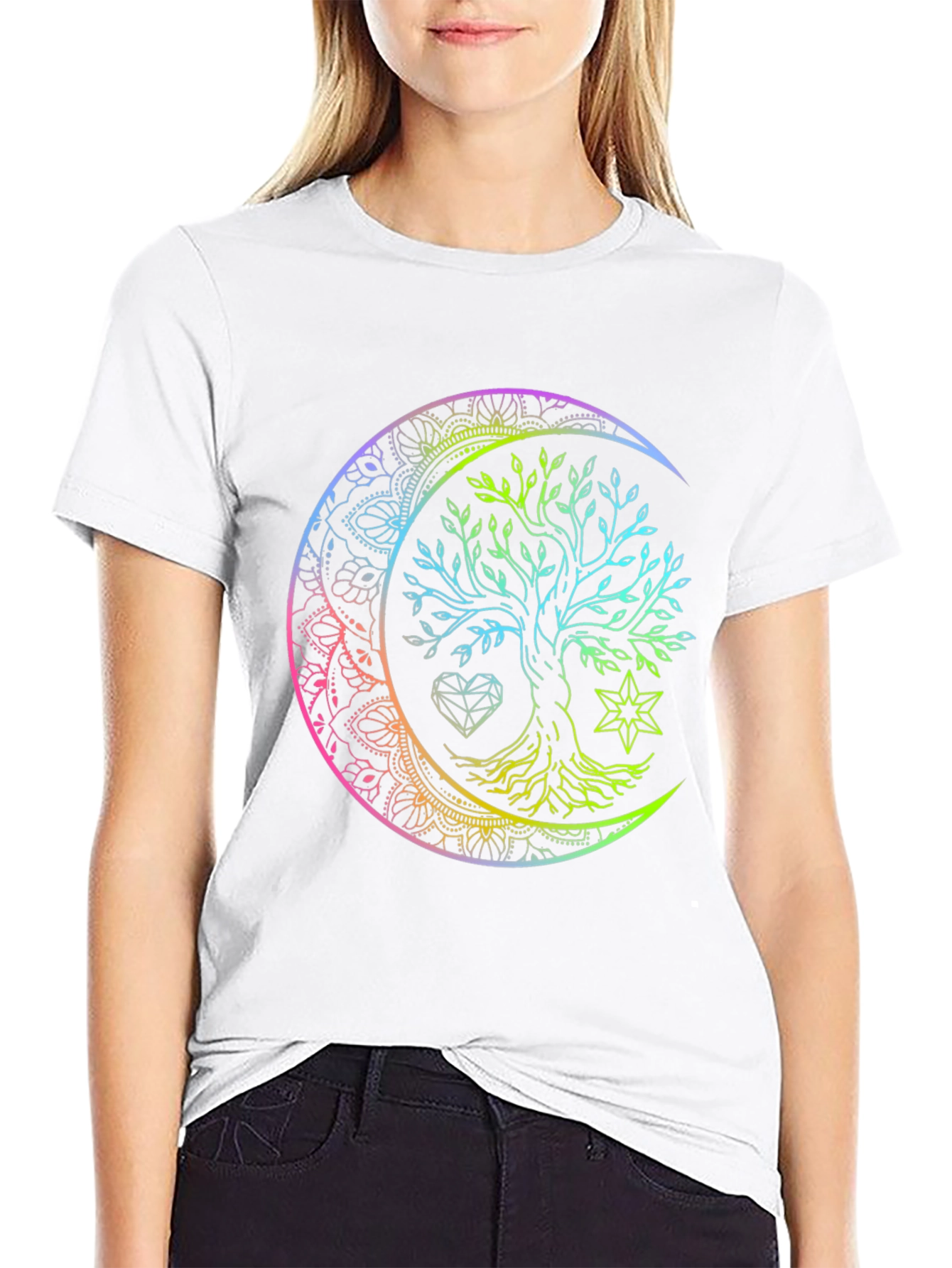 Tree of Life Mandala Moon Graphic Tee
