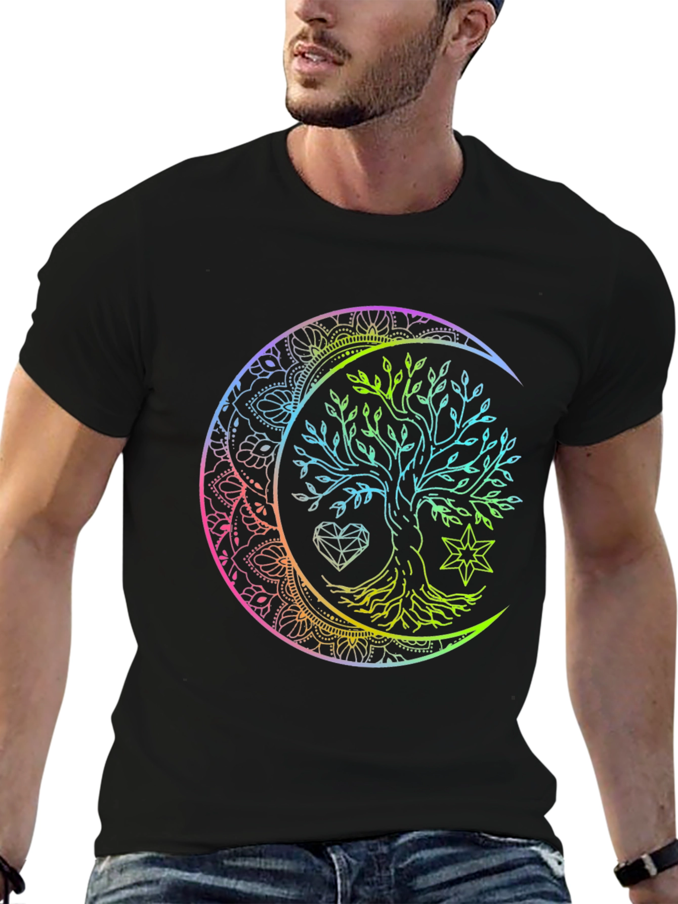 Tree of Life Mandala Moon Graphic Tee