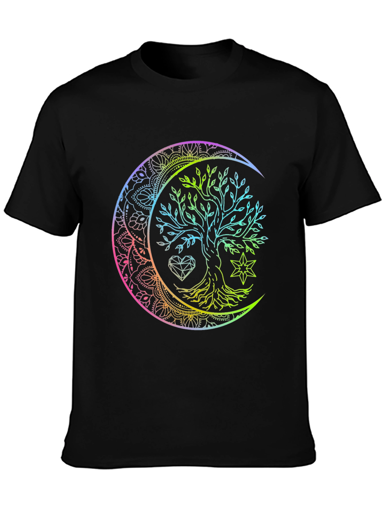 Tree of Life Mandala Moon Graphic Tee