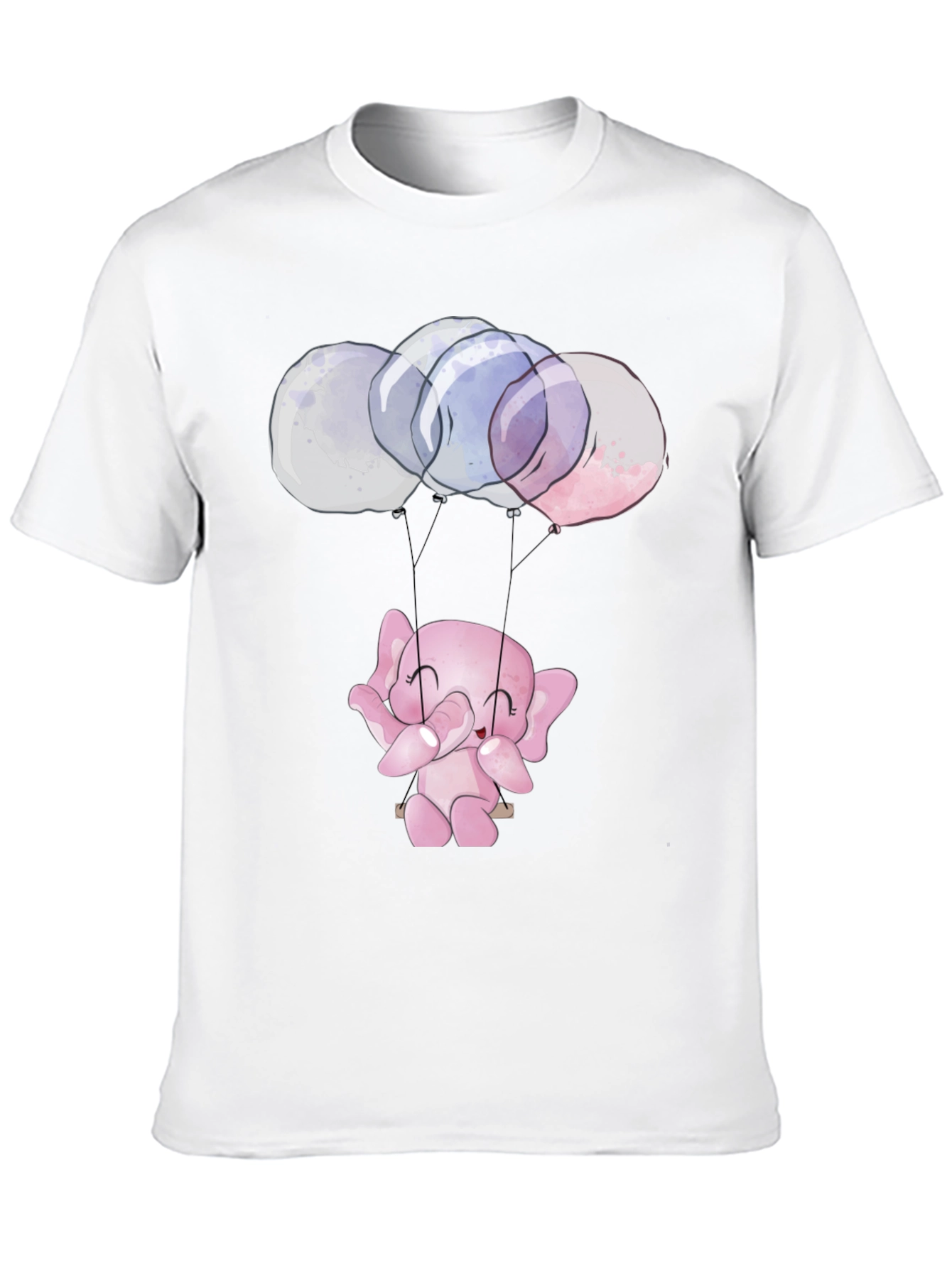 Cute Elephant Balloons Graphic T-Shirt