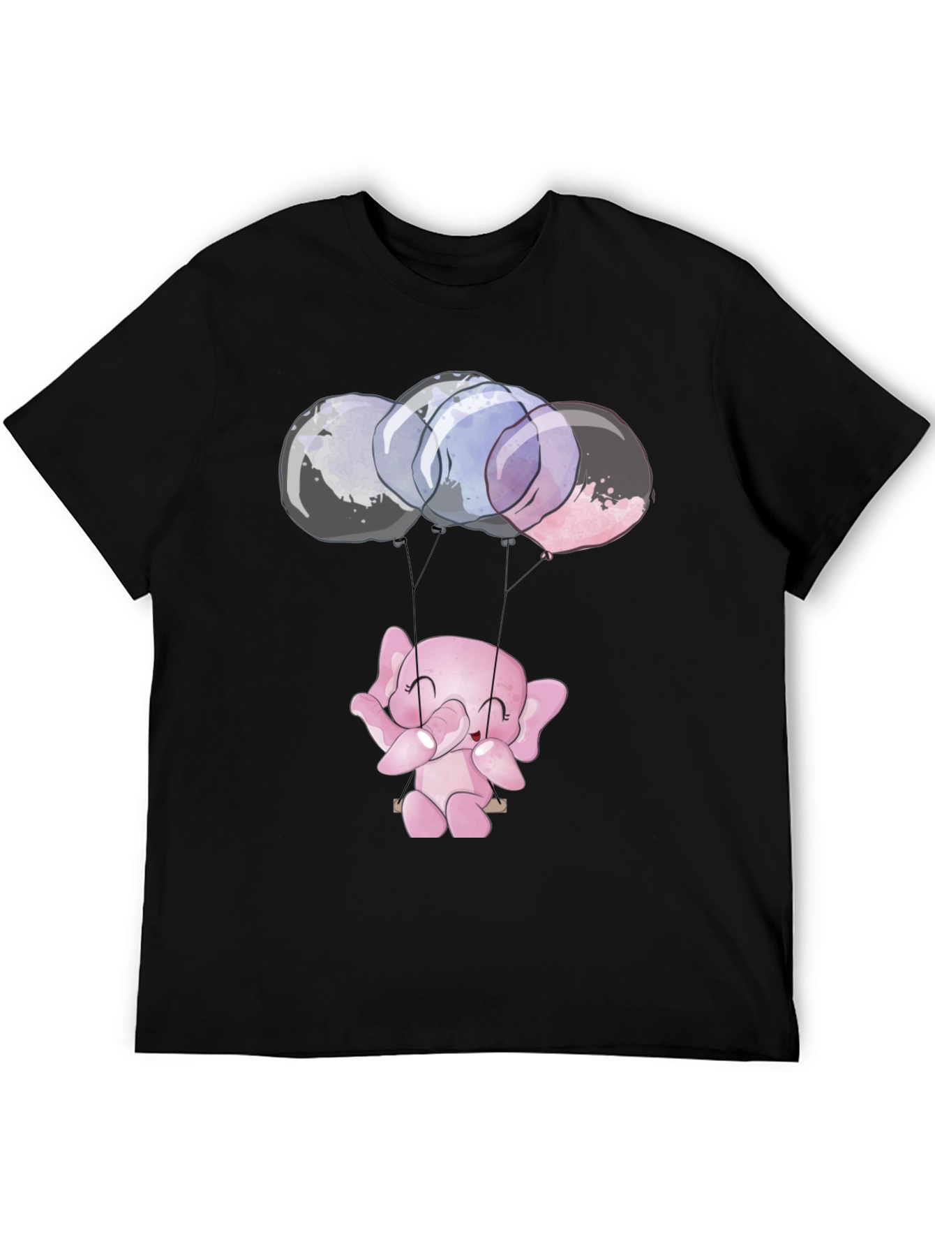 Cute Elephant Balloons Graphic T-Shirt