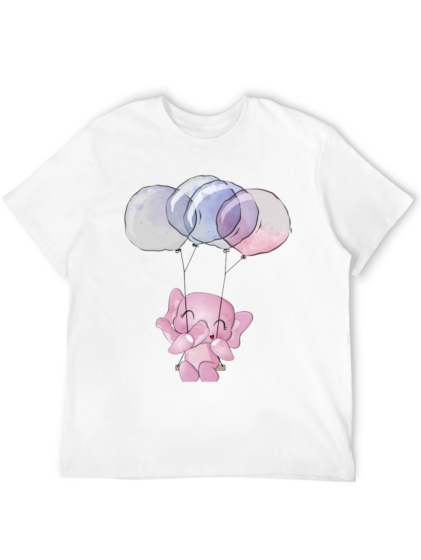 Cute Elephant Balloons Graphic T-Shirt