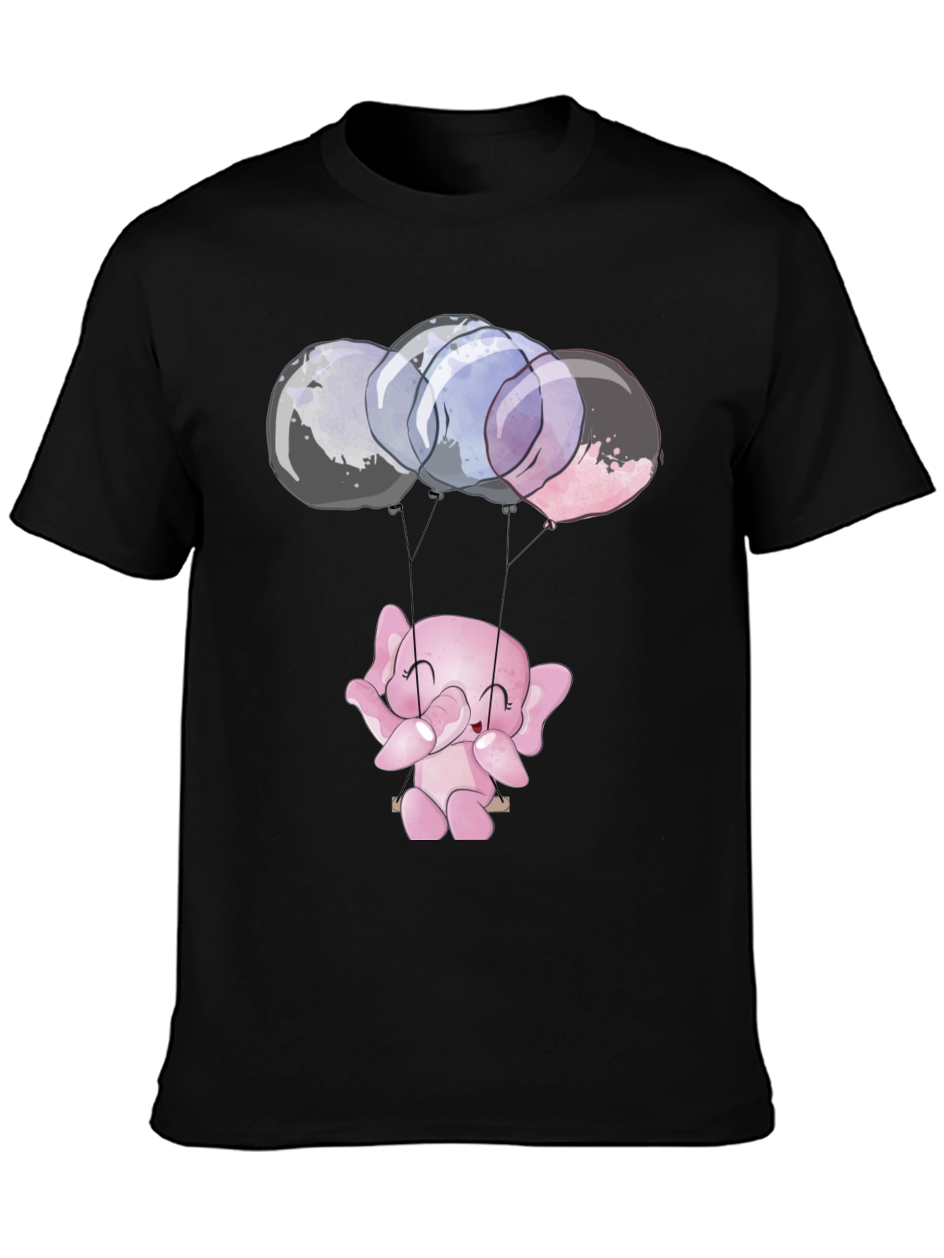 Cute Elephant Balloons Graphic T-Shirt