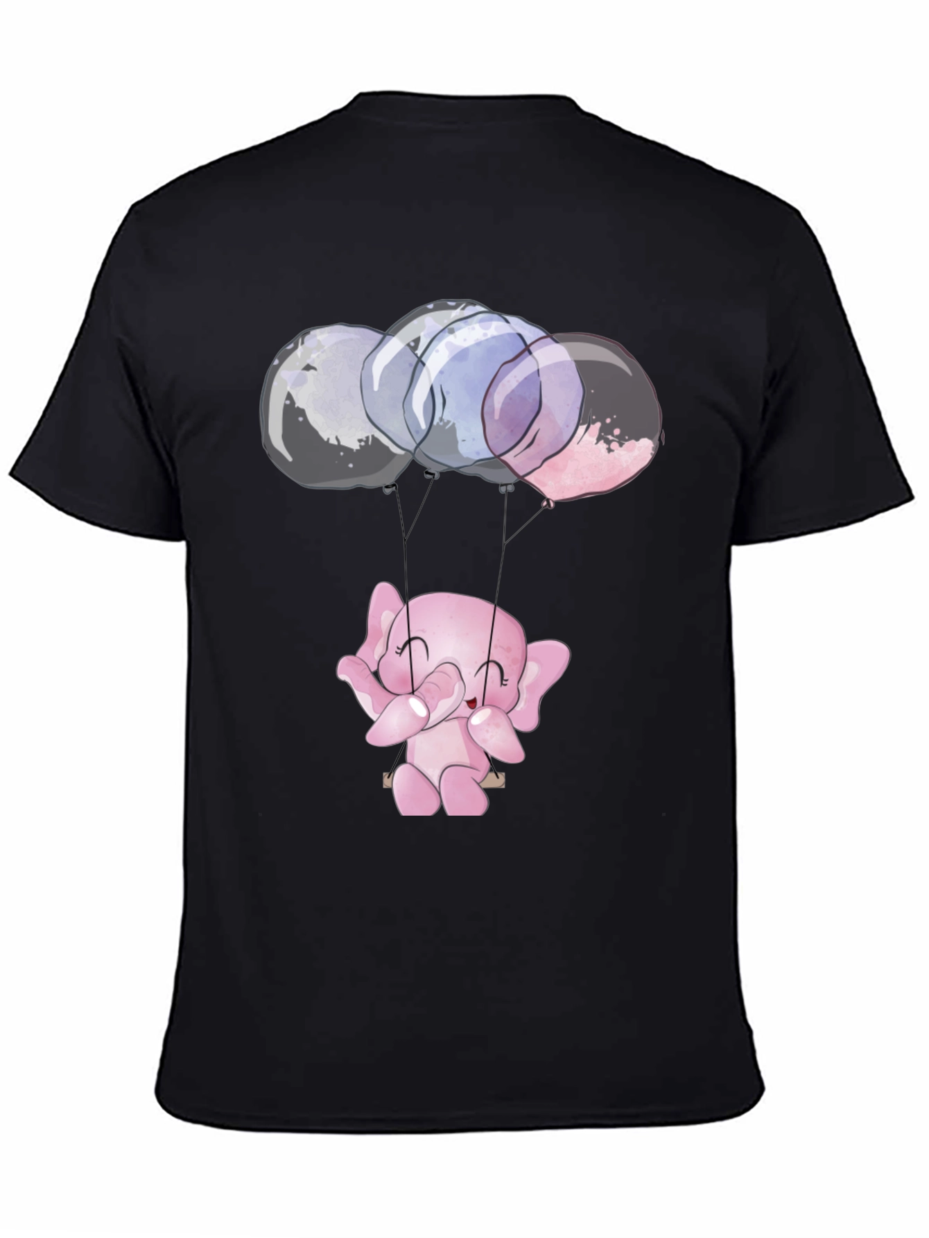 Cute Elephant Balloons Graphic T-Shirt