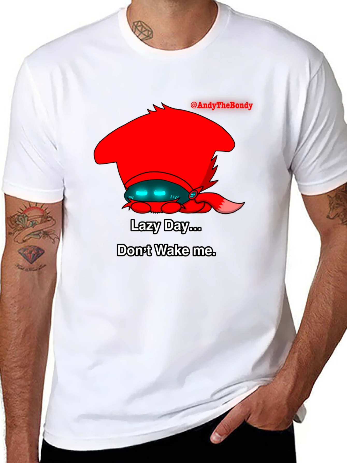 Lazy Day Sleepy Character Graphic T-Shirt