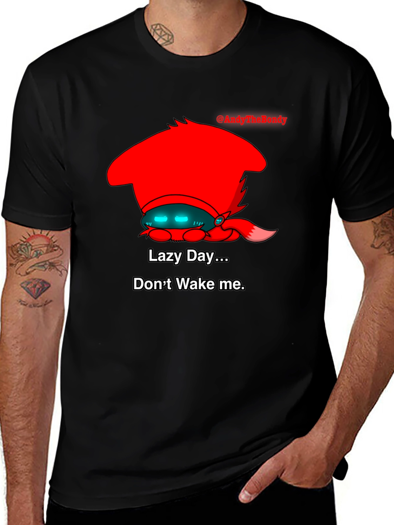 Lazy Day Sleepy Character Graphic T-Shirt