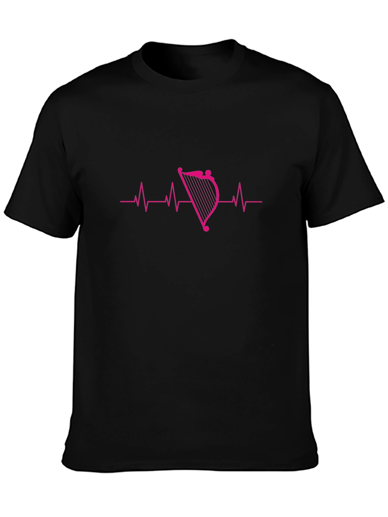 Harp Heartbeat Graphic Tee - Black