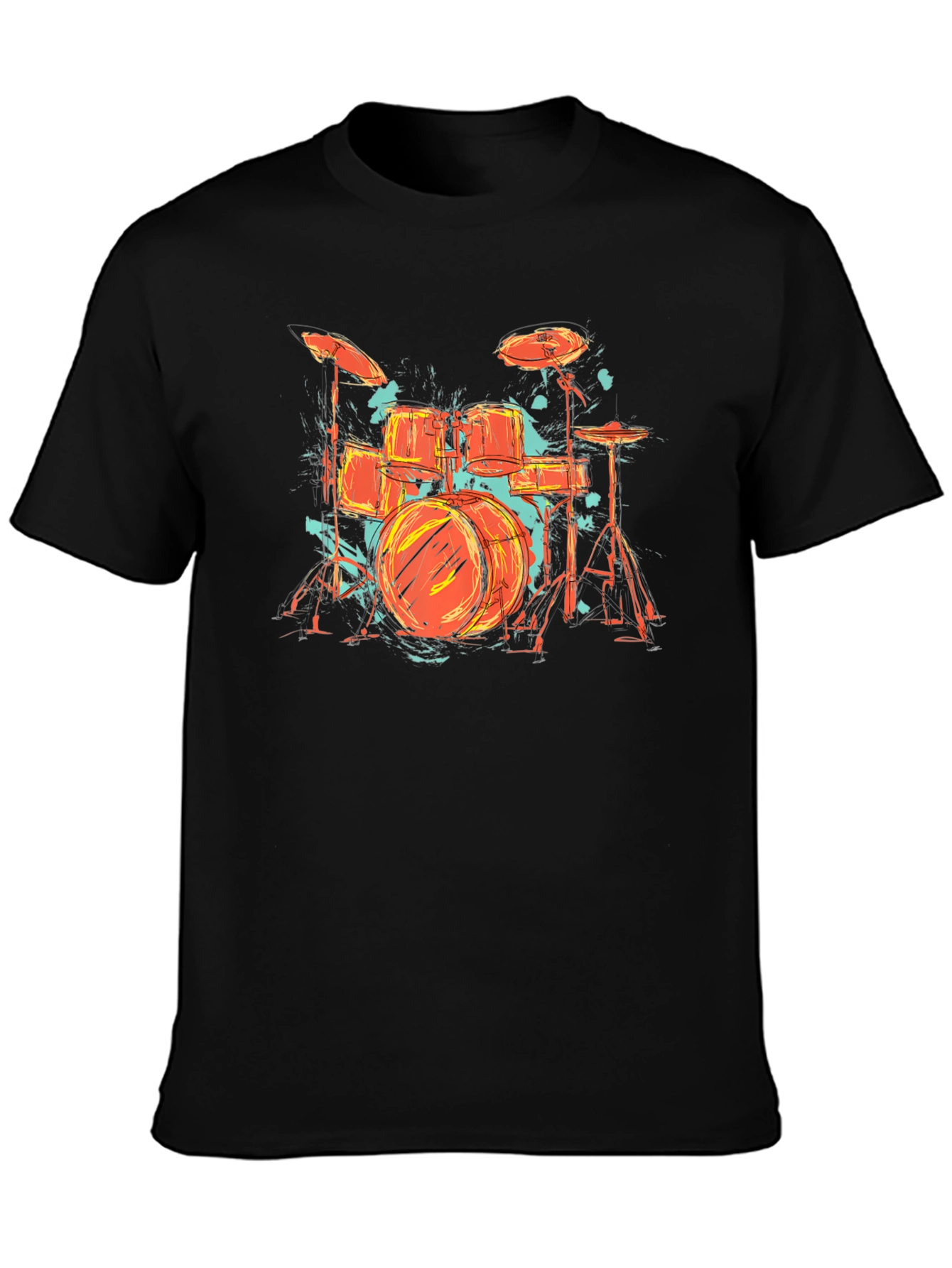 Drum Set Graphic Tee - Band Lovers Black T-Shirt