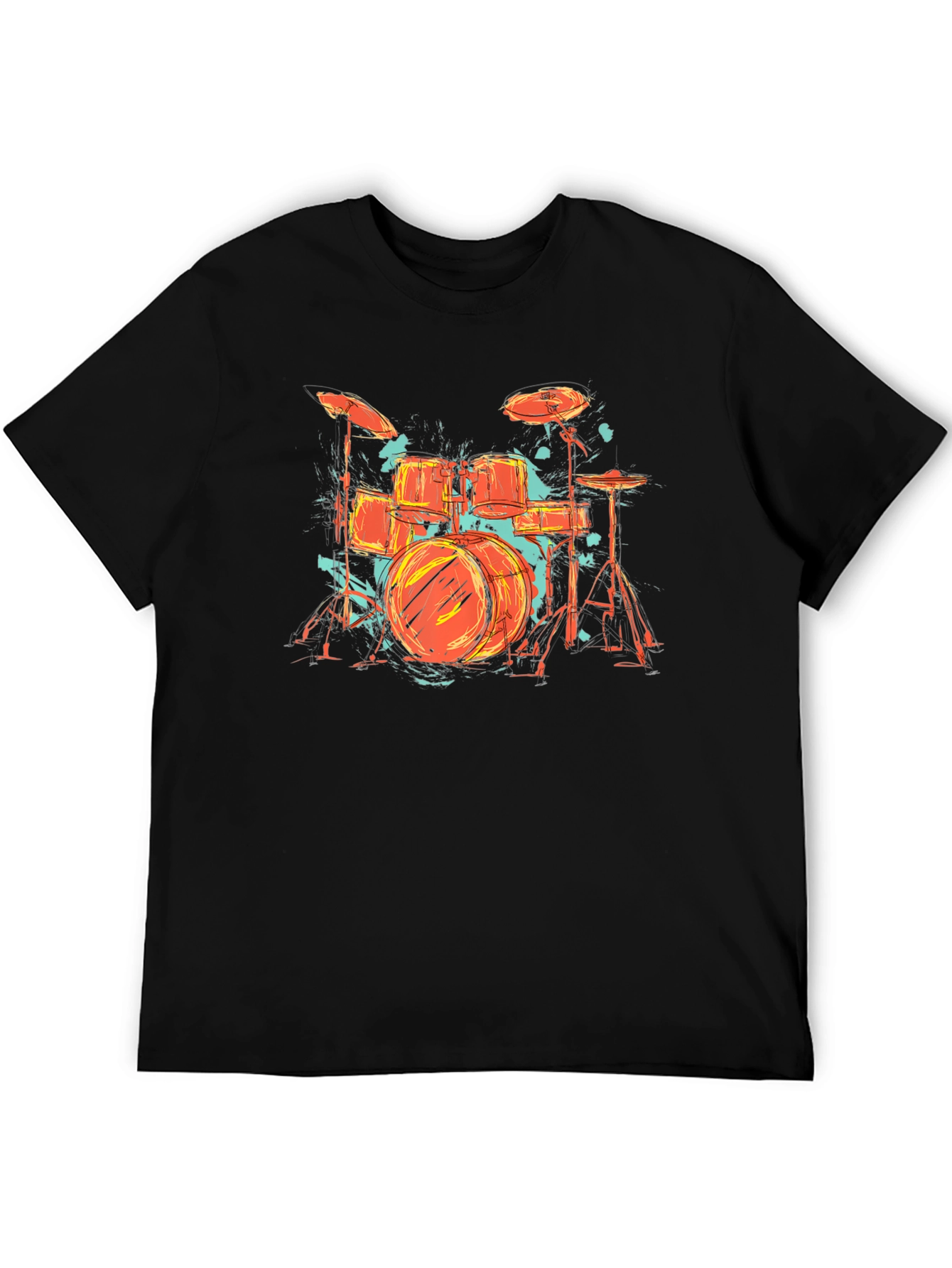 Drum Set Graphic Tee - Band Lovers Black T-Shirt