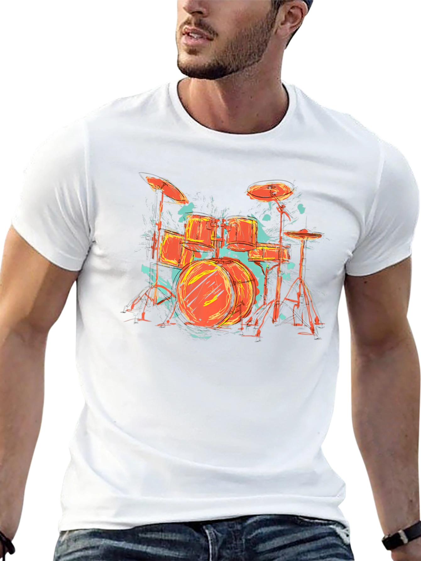 Drum Set Graphic Tee - Band Lovers Black T-Shirt