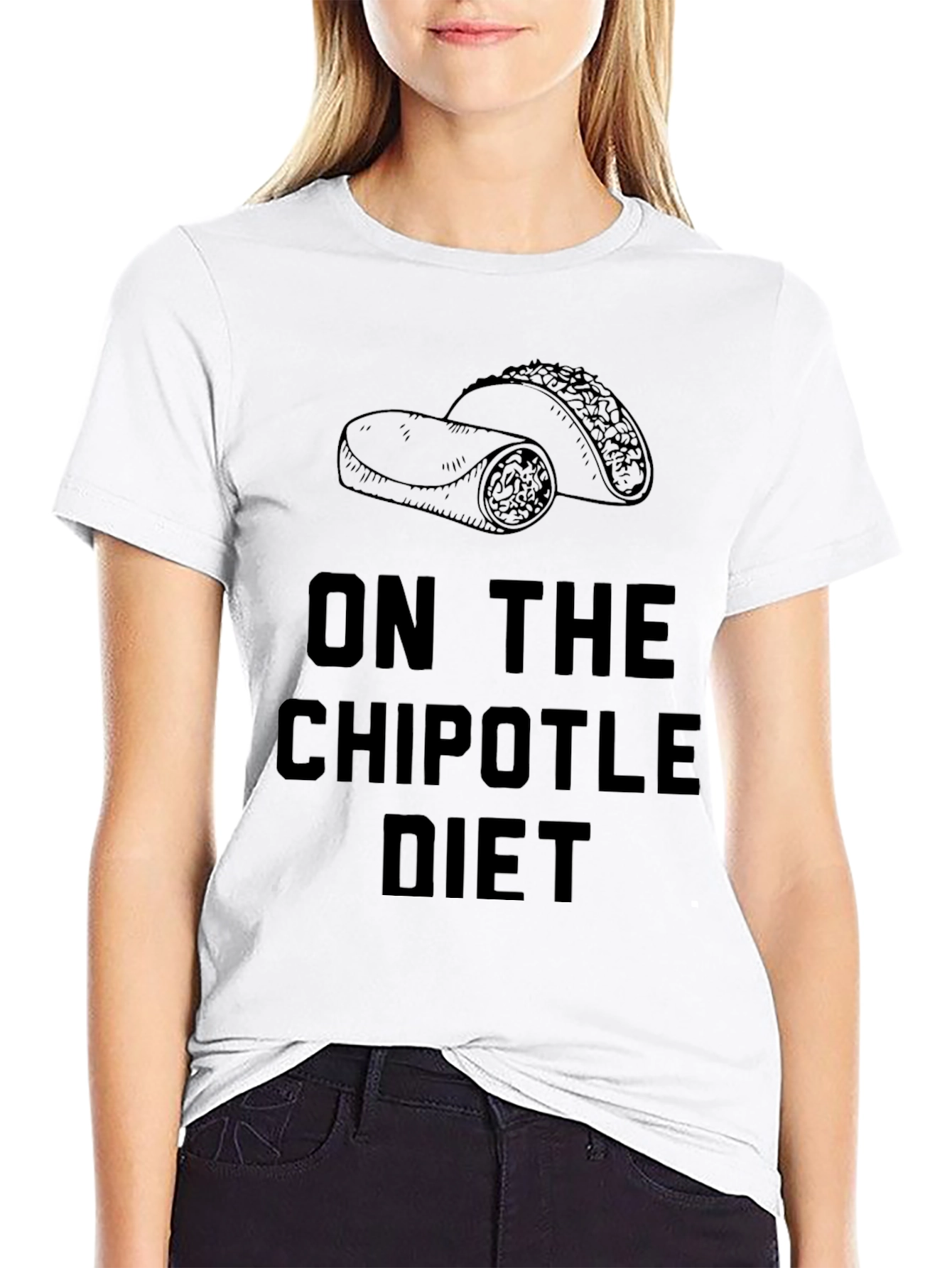 Chipotle Diet Black T-Shirt Burrito Taco