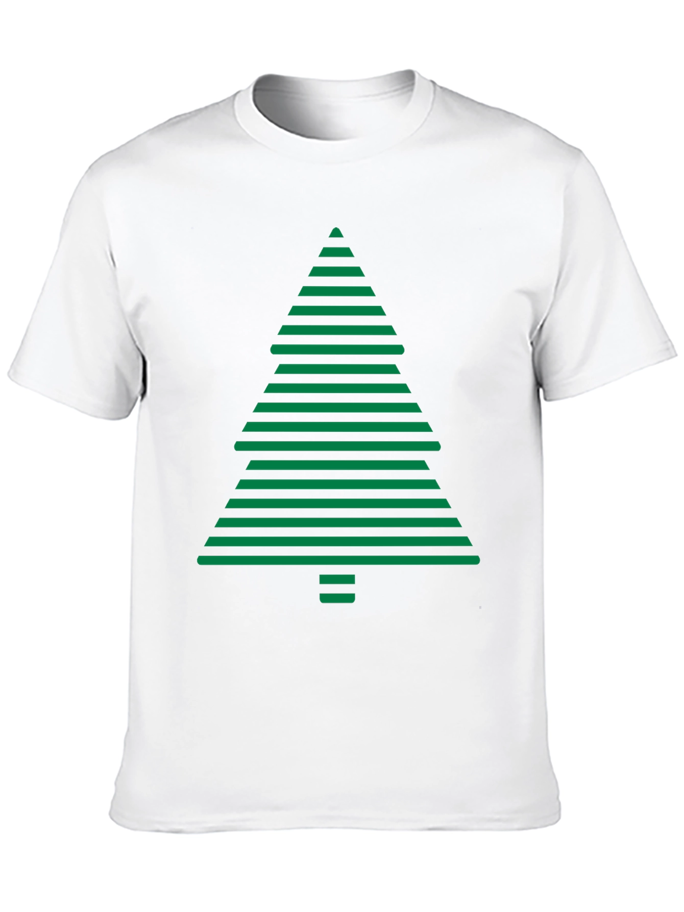 Striped Christmas Tree Graphic Tee - Holiday Style