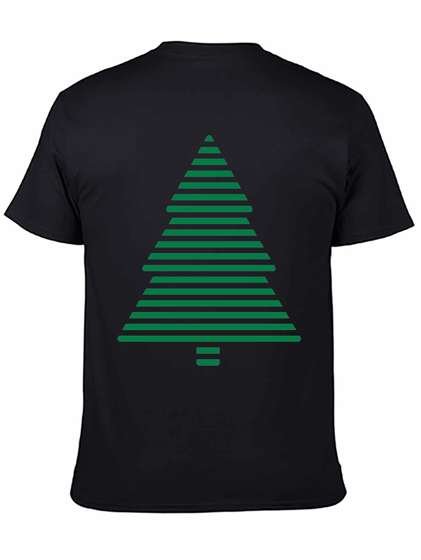 Striped Christmas Tree Graphic Tee - Holiday Style
