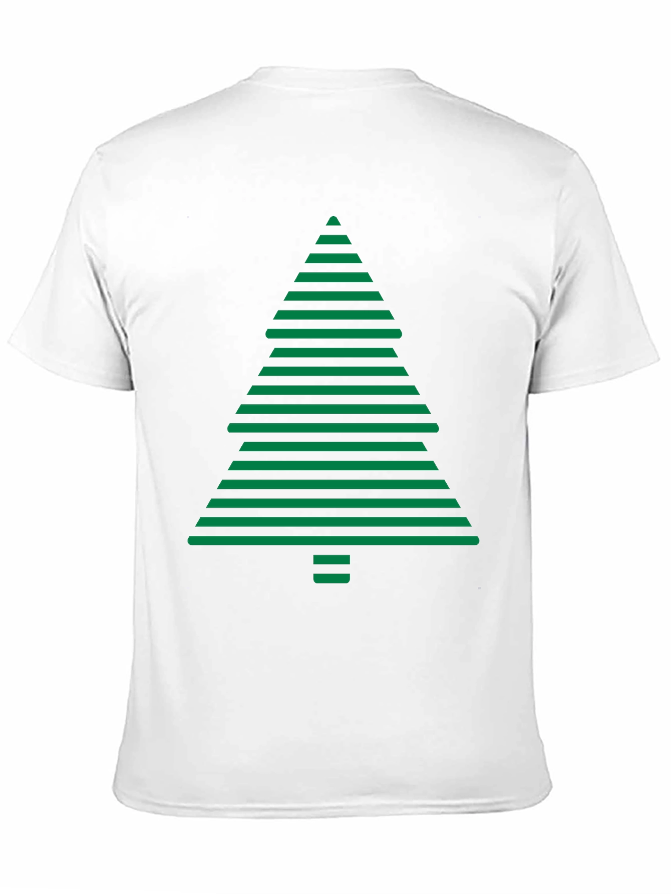 Striped Christmas Tree Graphic Tee - Holiday Style