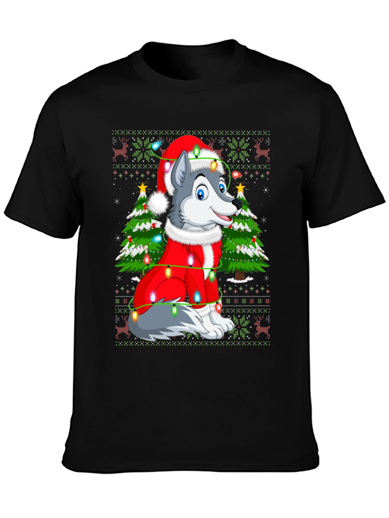 Festive Husky Christmas T-Shirt