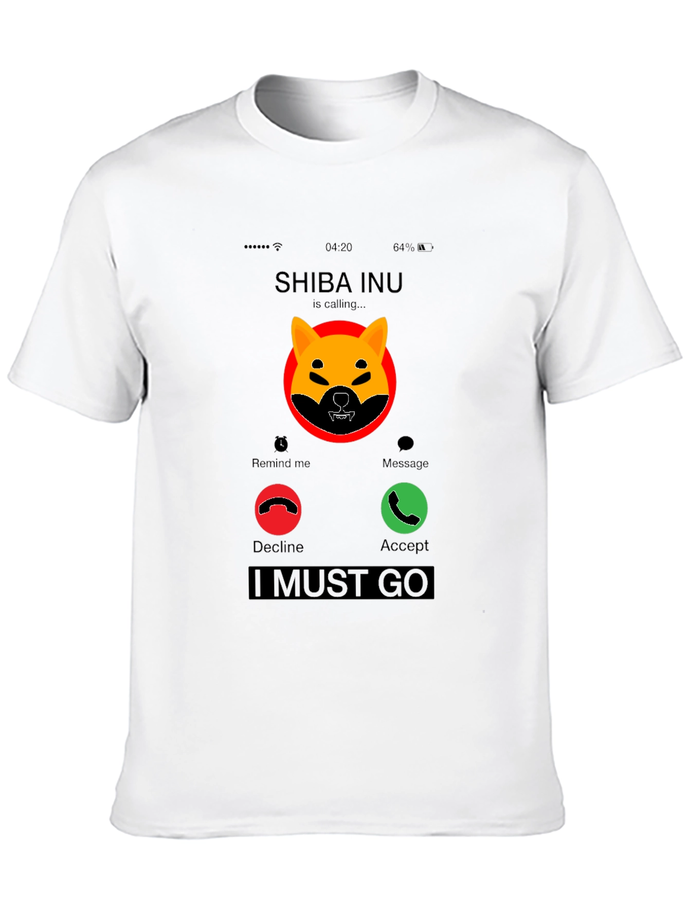 Shiba Inu Calling Black T-Shirt