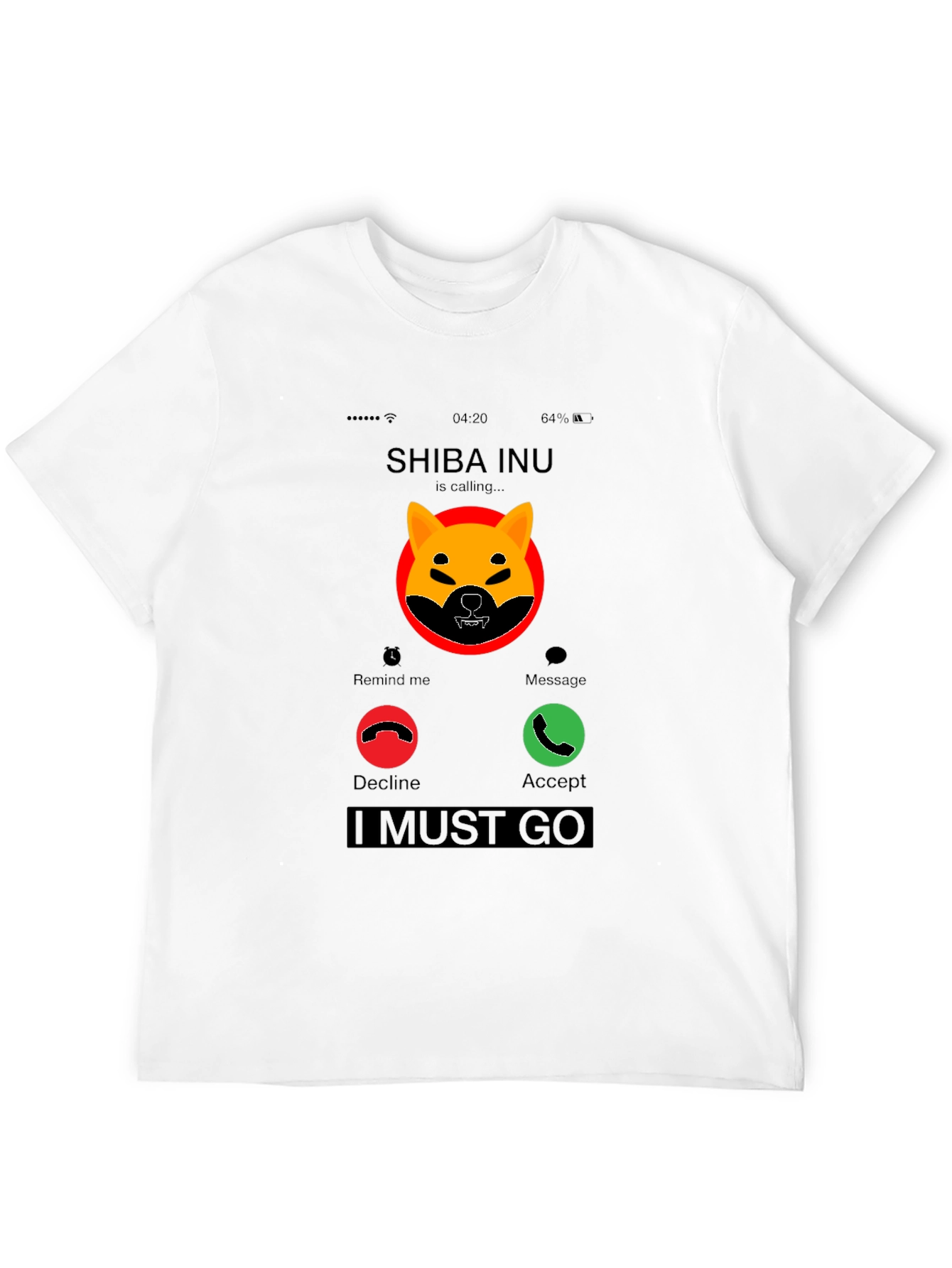 Shiba Inu Calling Black T-Shirt