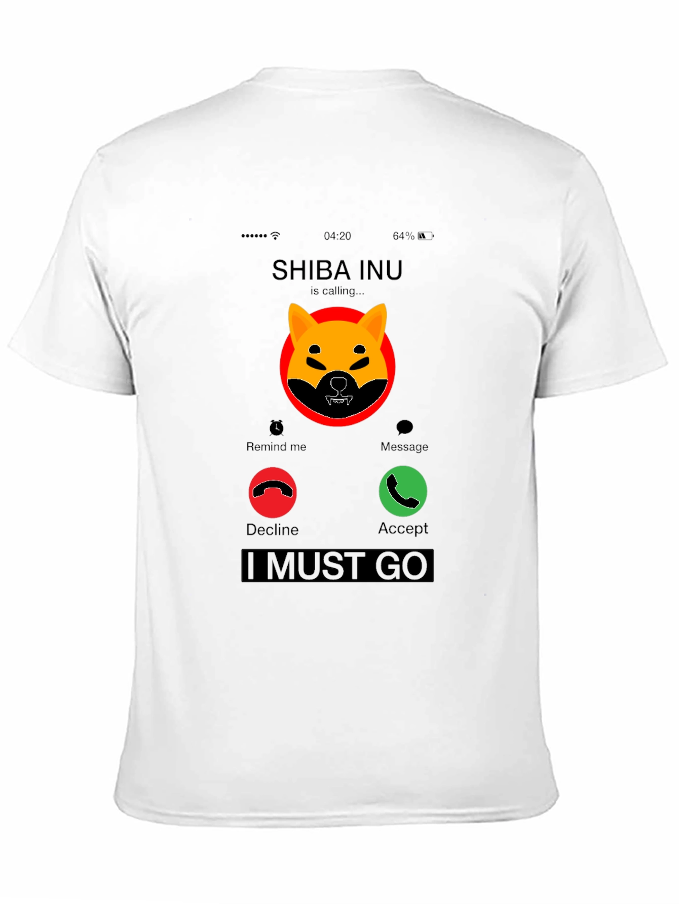 Shiba Inu Calling Black T-Shirt