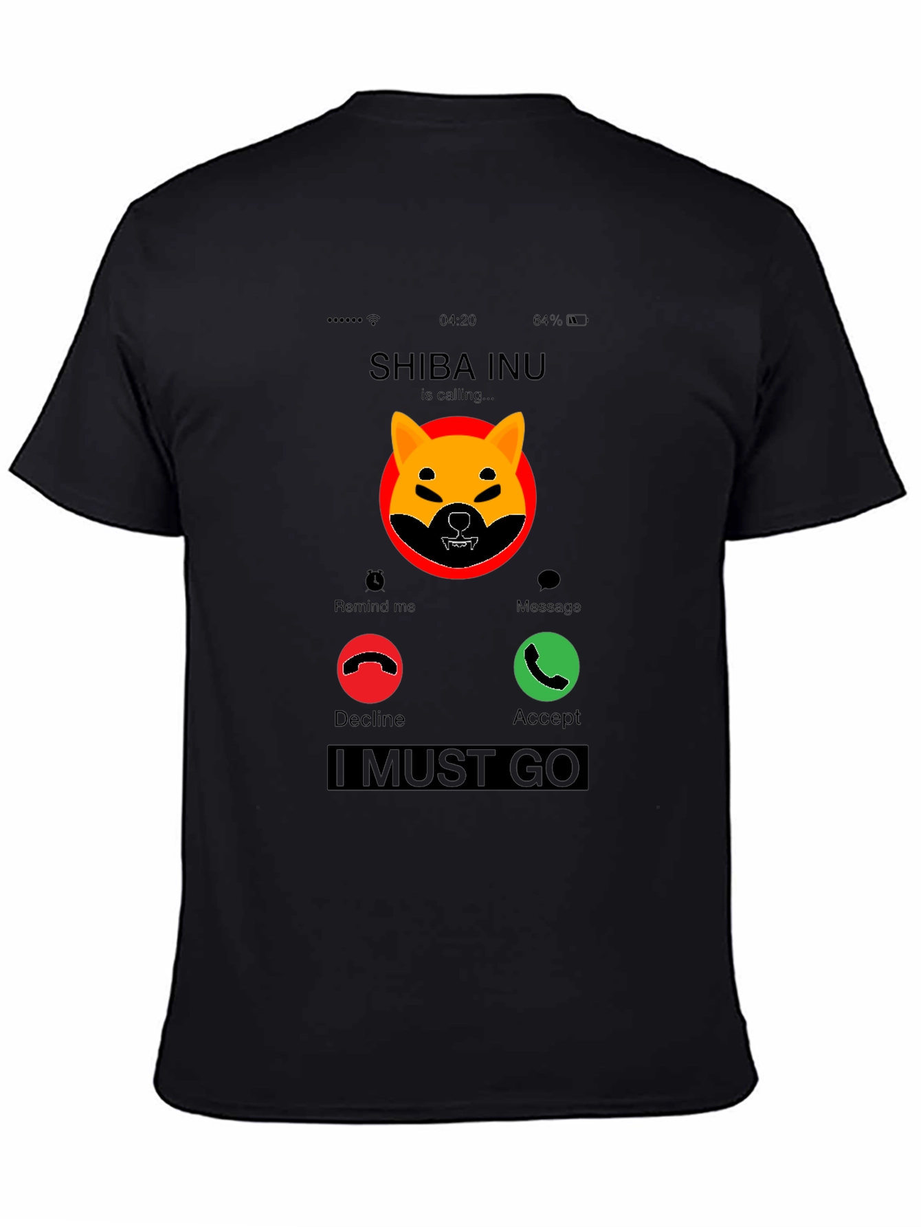 Shiba Inu Calling Black T-Shirt