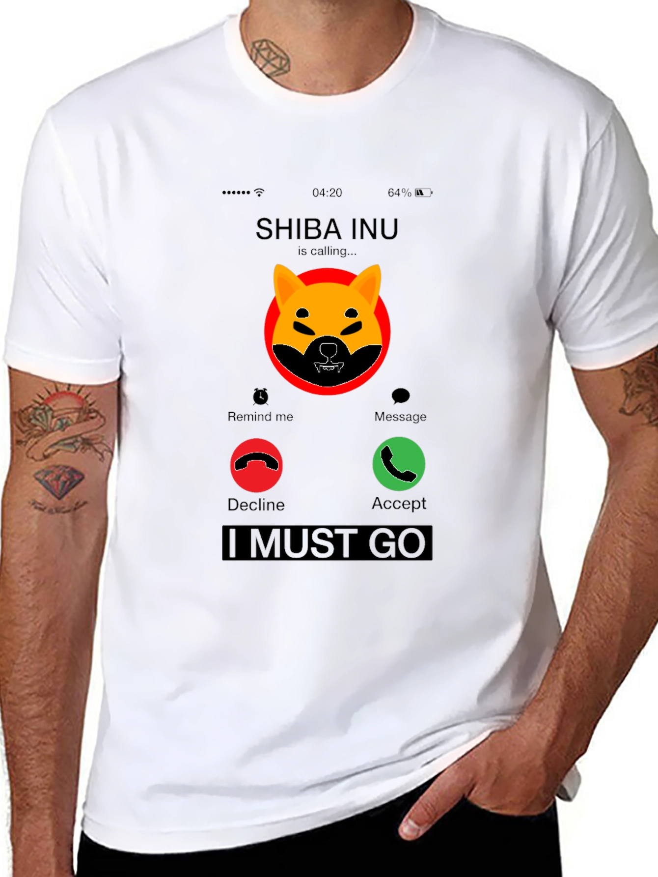 Shiba Inu Calling Black T-Shirt