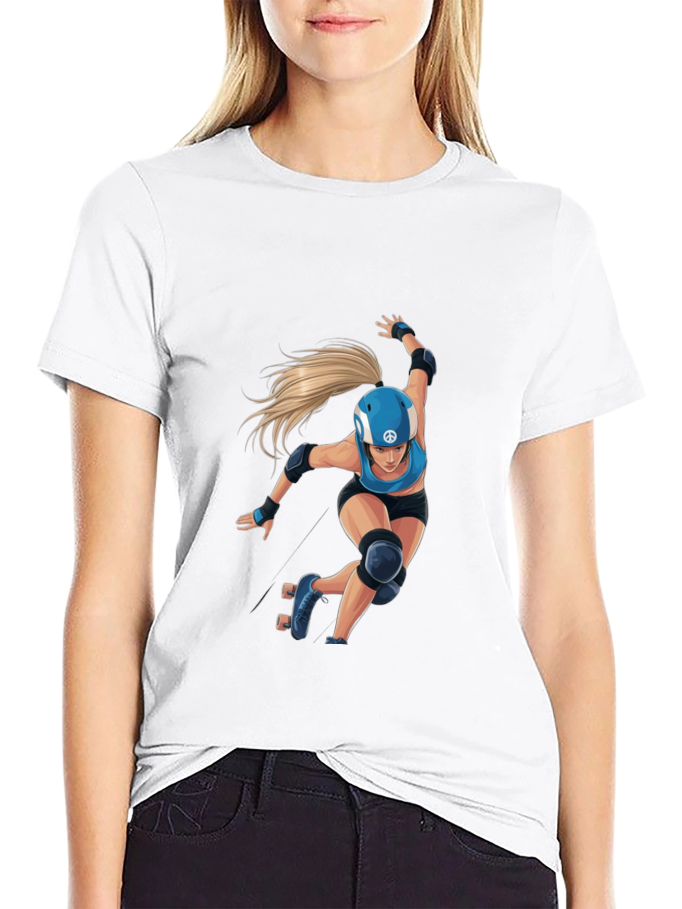 Roller Derby Graphic Tee - Black Cotton Blend