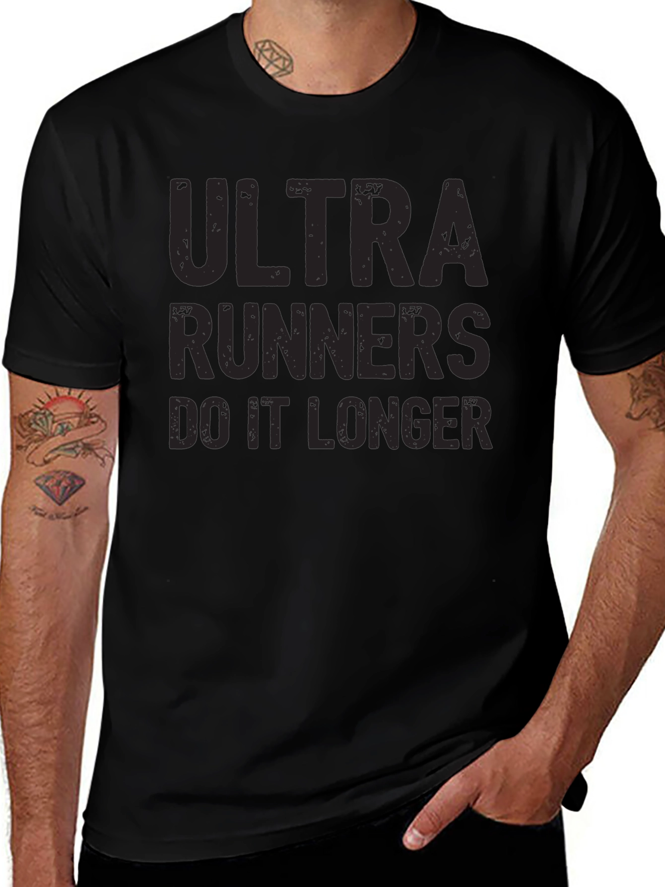 Ultra Runners Do It Longer Black T-Shirt